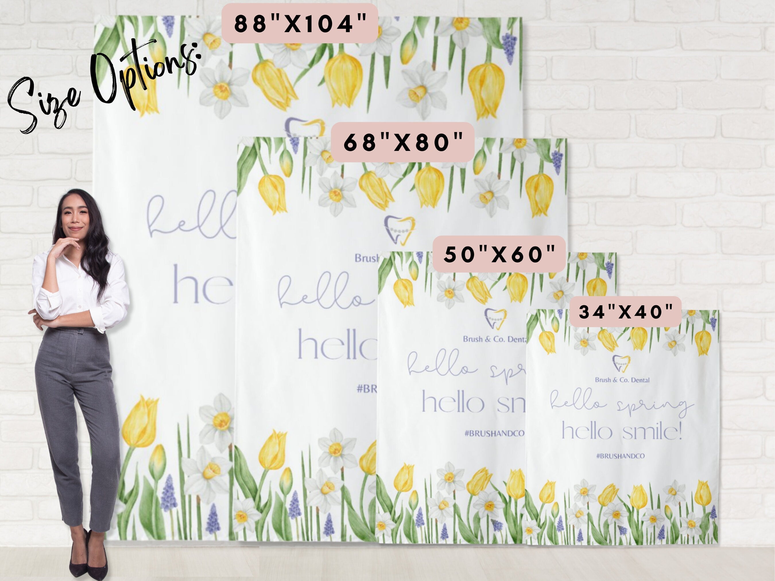 Hello Spring Smile Lavender Custom Logo Dentist Office Banner