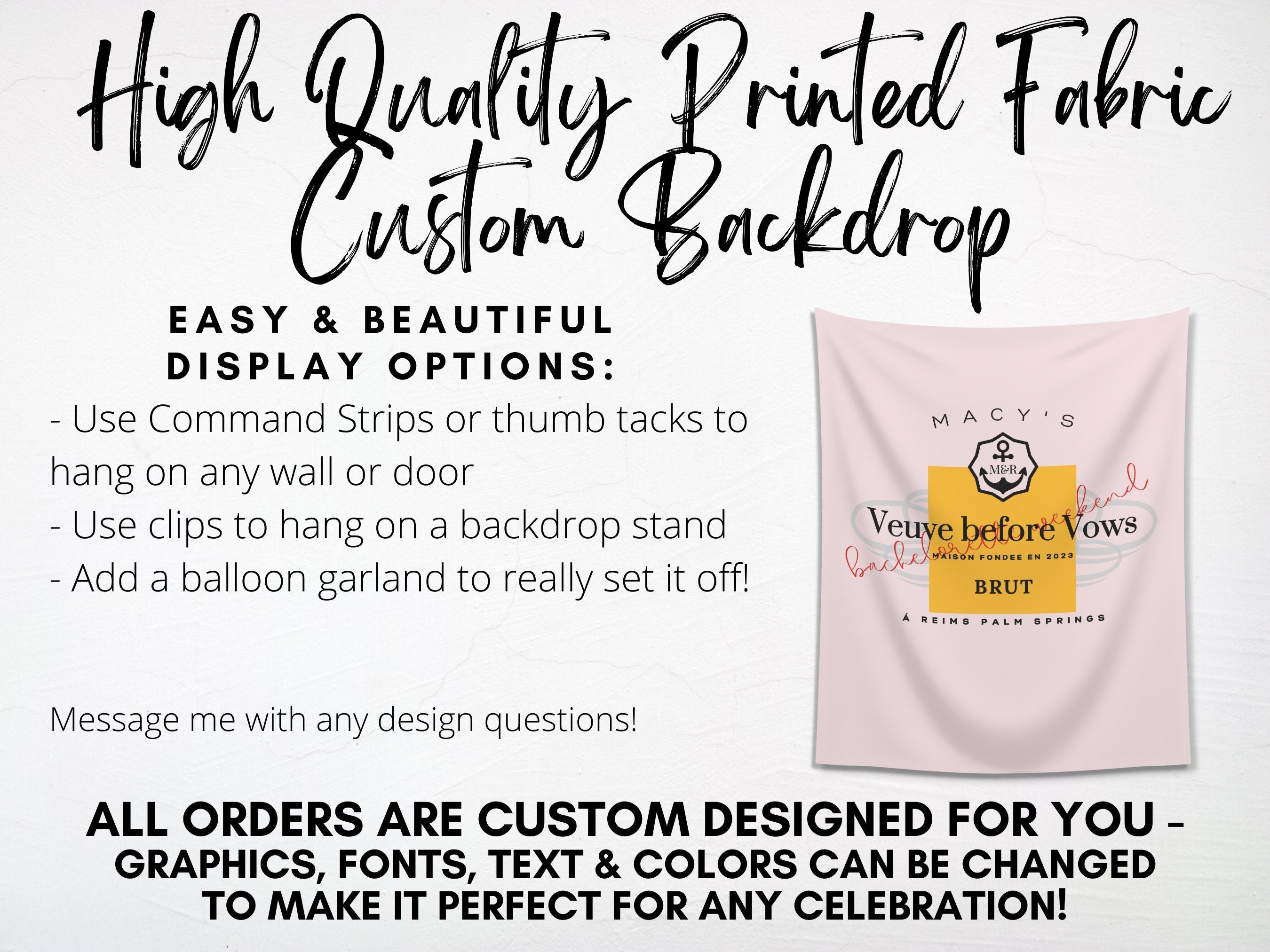 Veuve before Vows Bachelorette Custom Banner