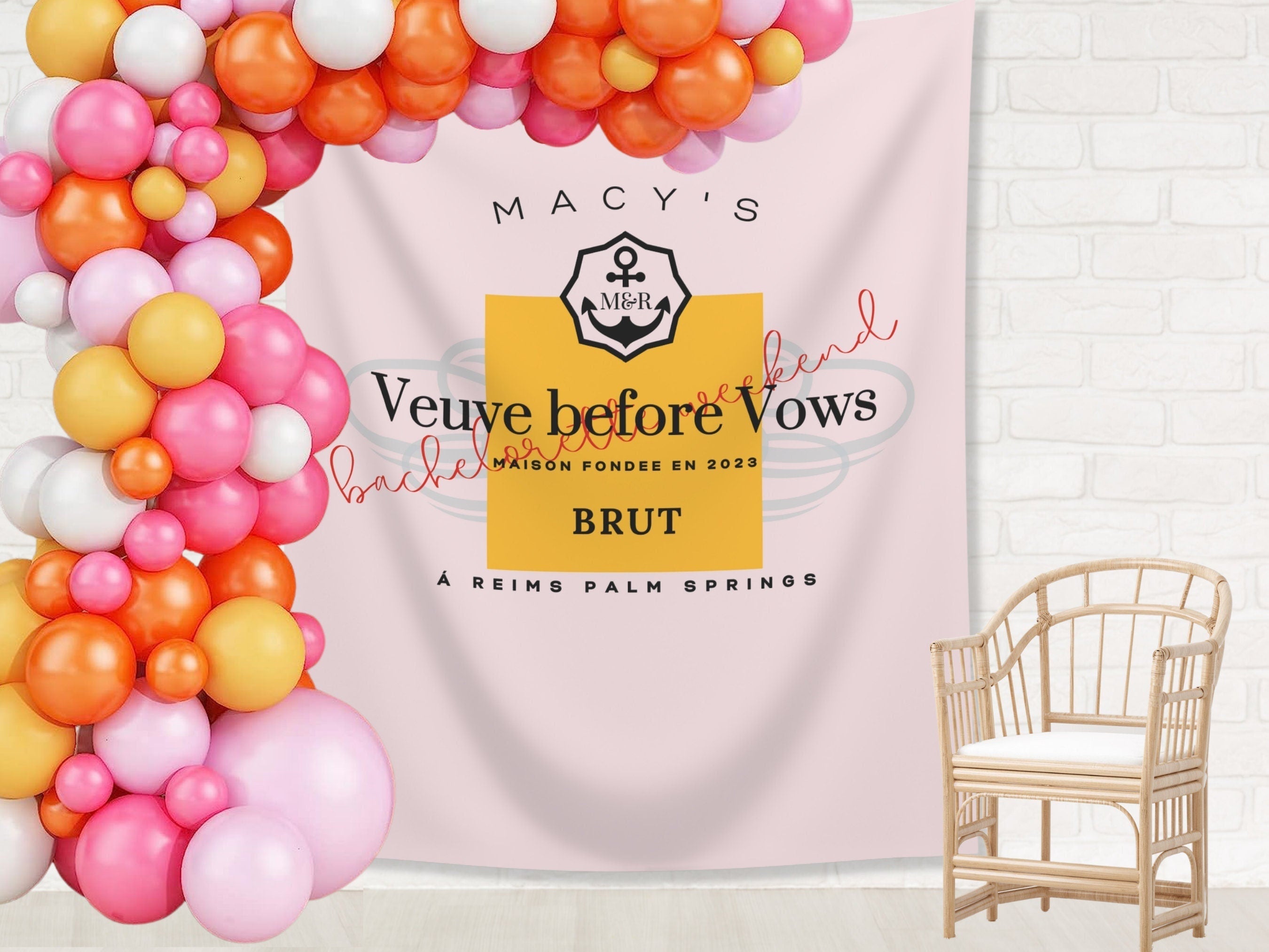 Veuve before Vows Bachelorette Custom Banner