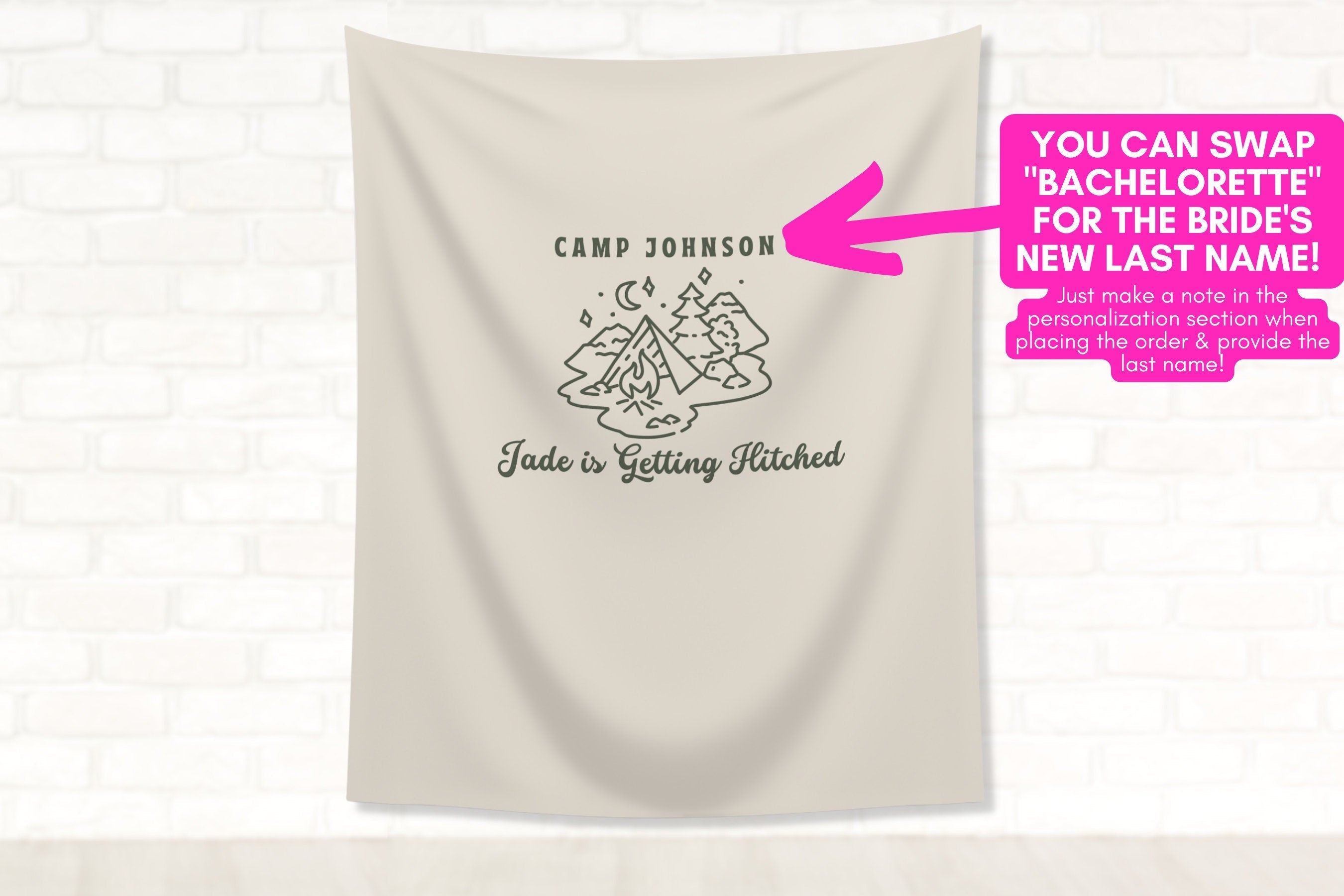 Camp Bachelorette Party Custom Banner