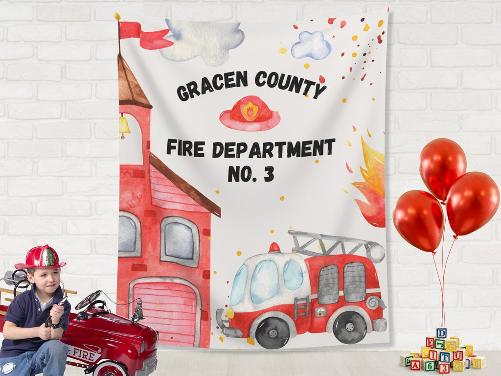 Little Firefighter Birthday Banner