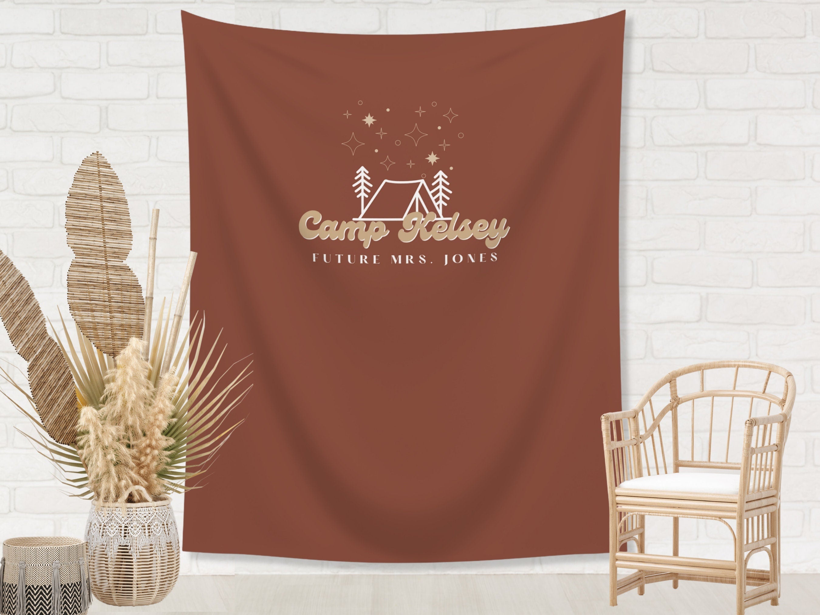 Retro Camp Bachelorette Party Custom Text Banner
