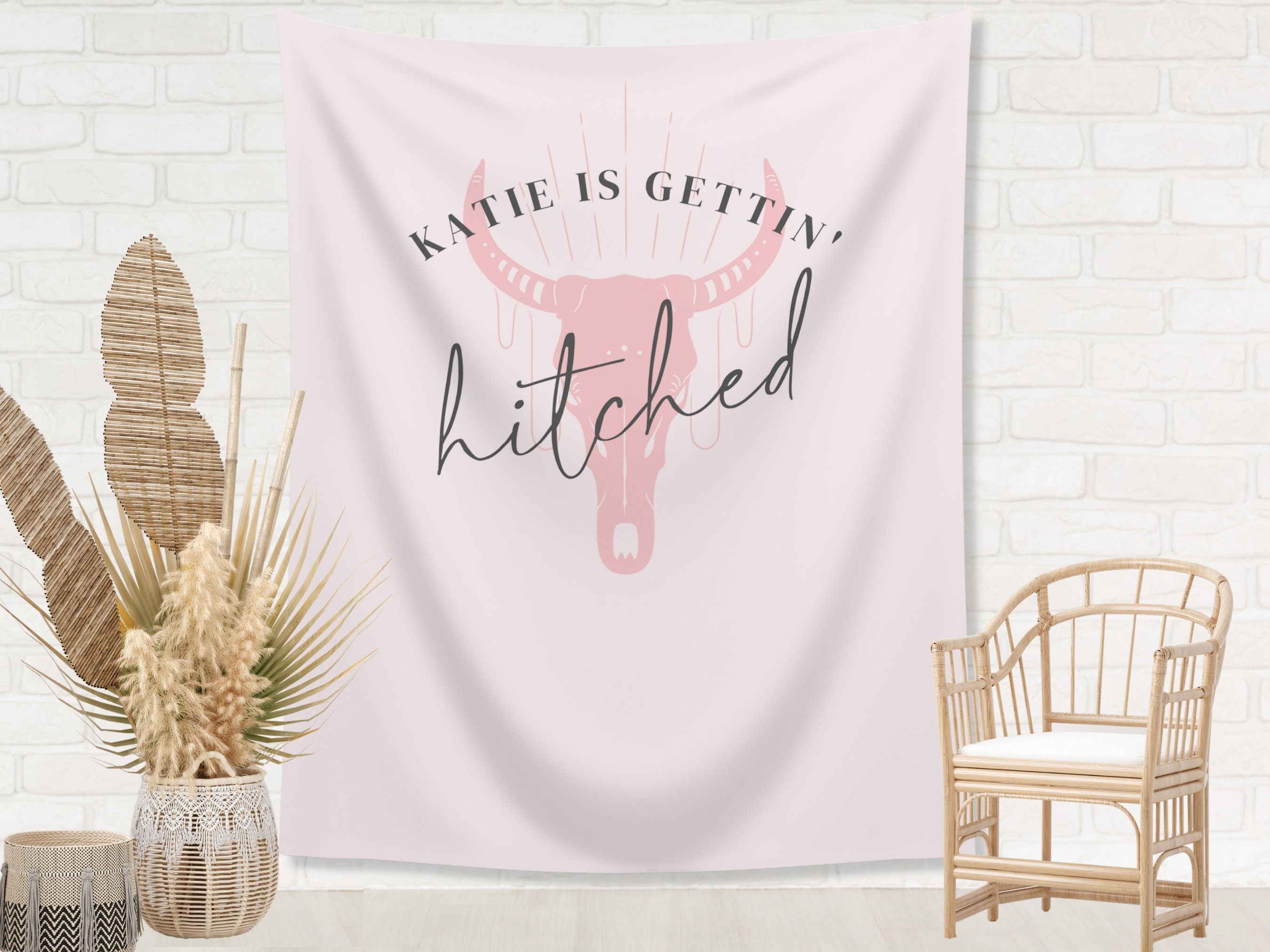 Boho Gettin' Hitched Bachelorette Banner
