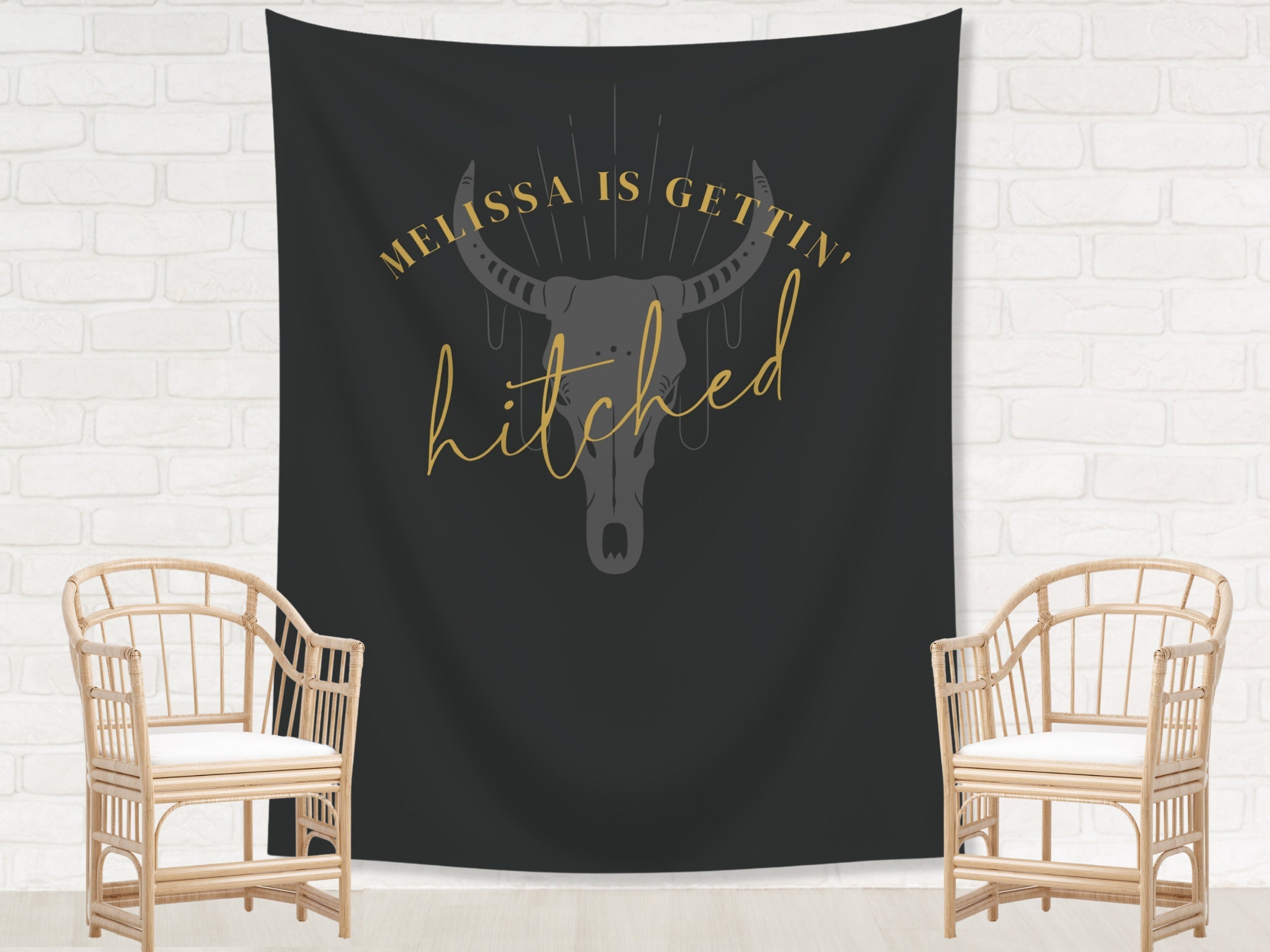 Boho Gettin' Hitched Bachelorette Banner