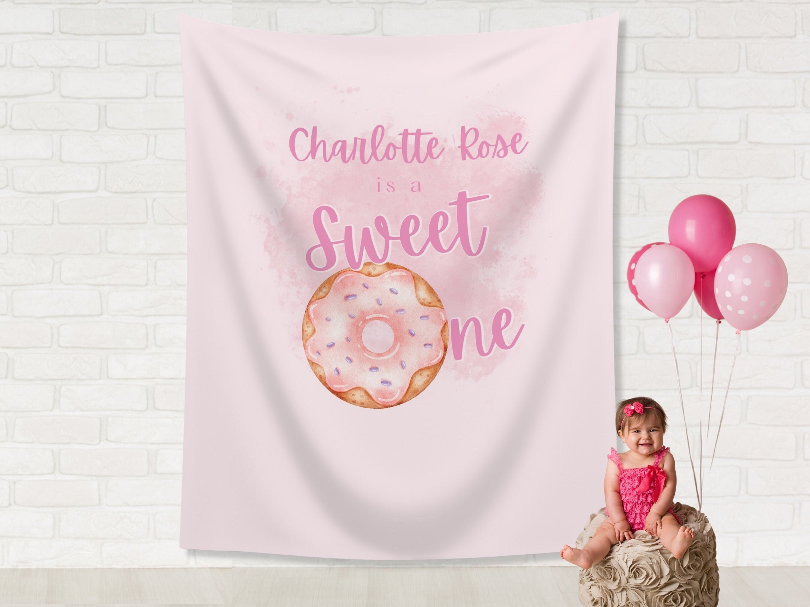 Sweet One Donut Wall Banner