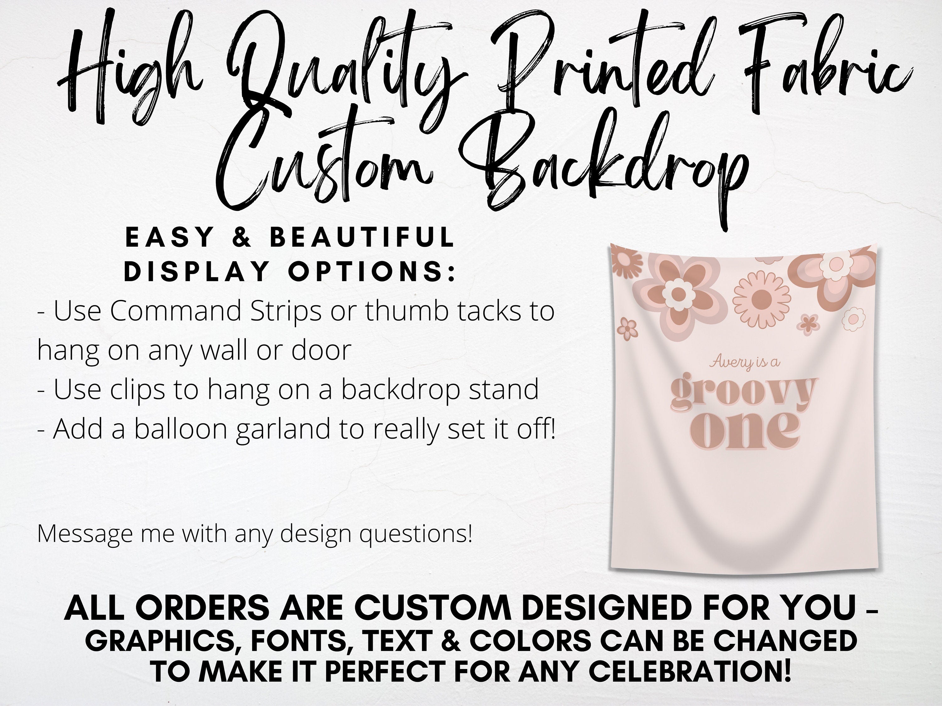 Retro Groovy One Custom 1st Birthday Banner