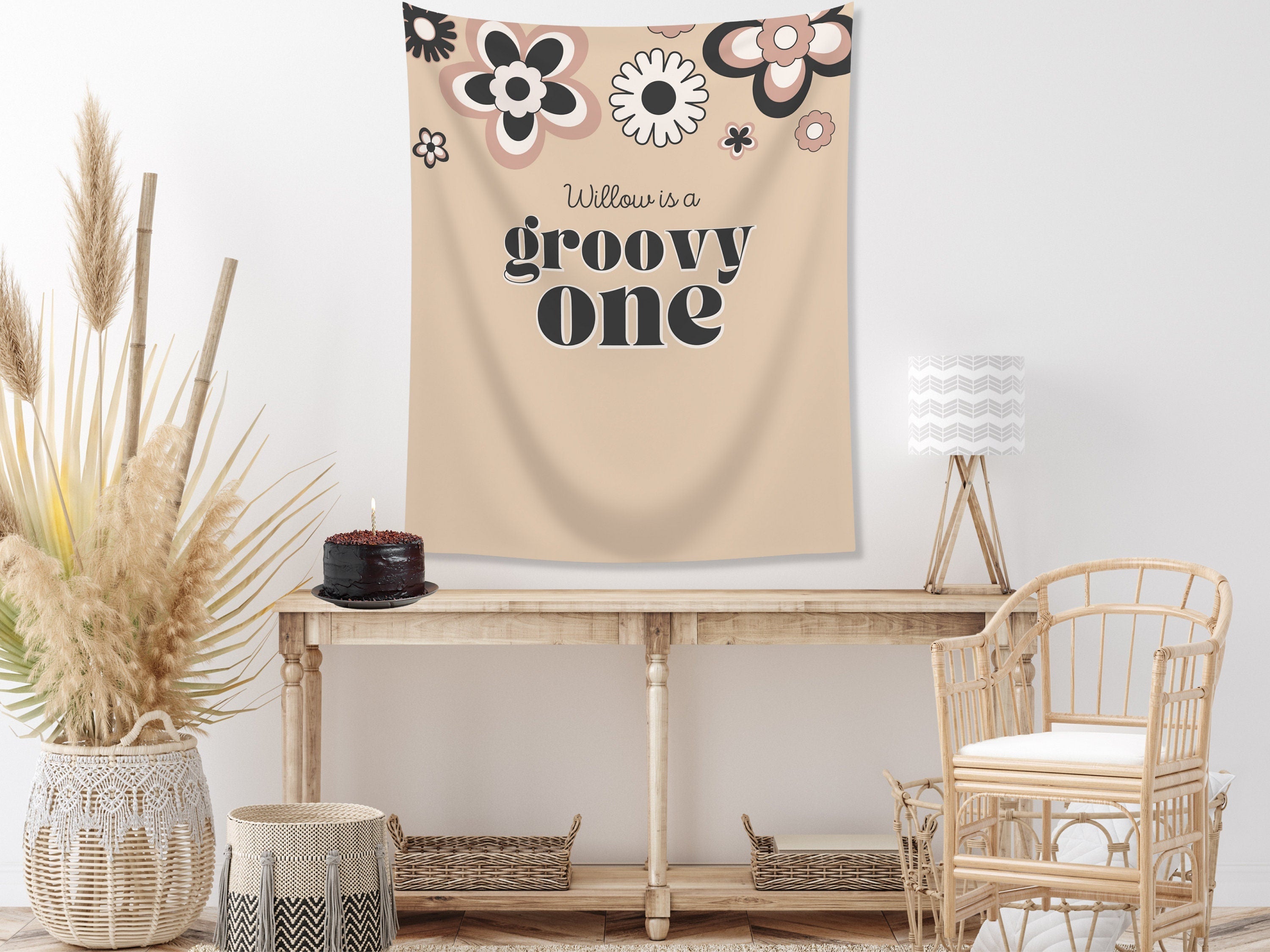 Retro Groovy One Custom 1st Birthday Banner