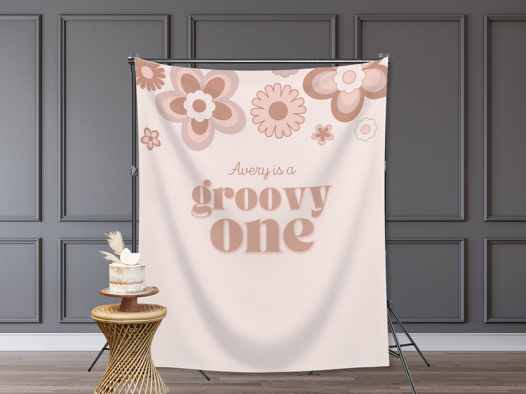 Retro Groovy One Custom 1st Birthday Banner