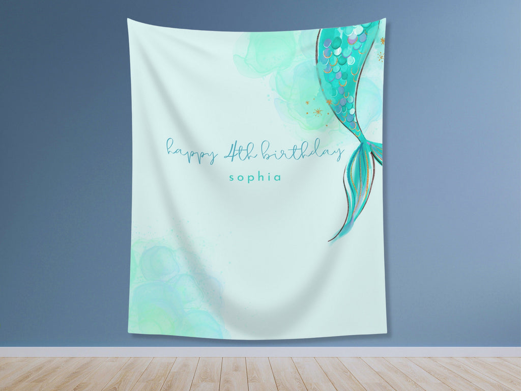 Mermaid Birthday Party Custom Banner