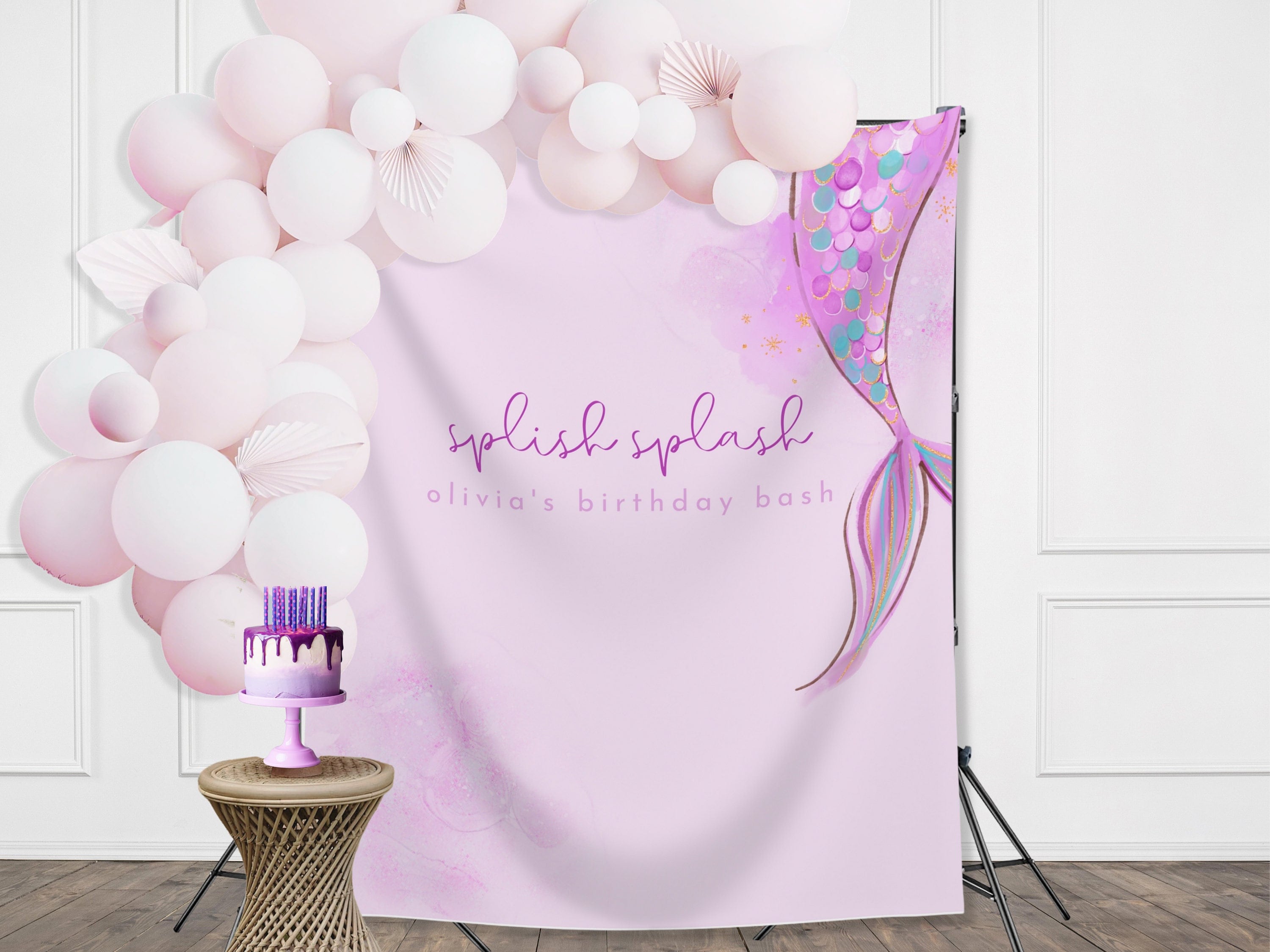Mermaid Birthday Party Custom Banner