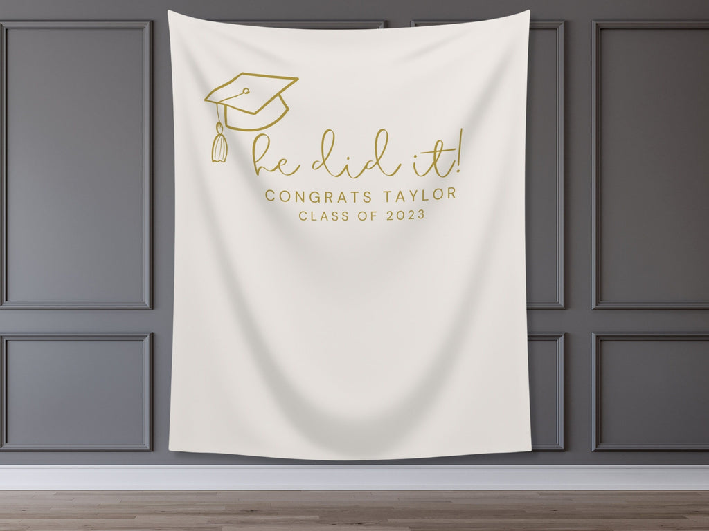 You Did It Class of 2025 Custom Text Graduation Banner Backdrop