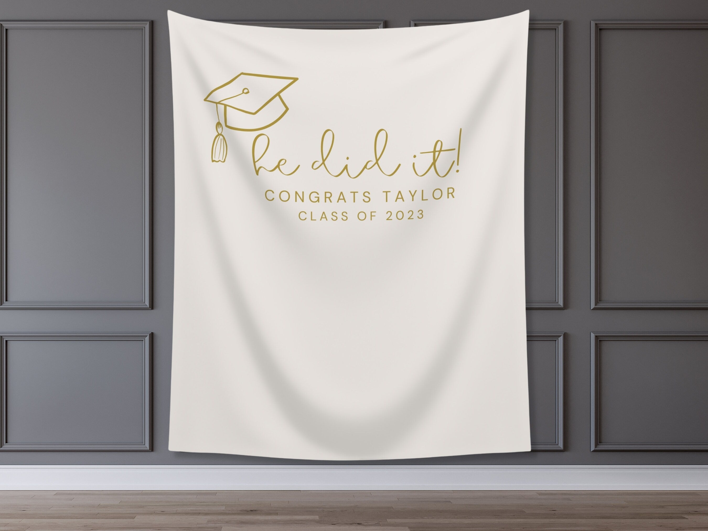 You Did It Class of 2025 Custom Text Graduation Banner Backdrop