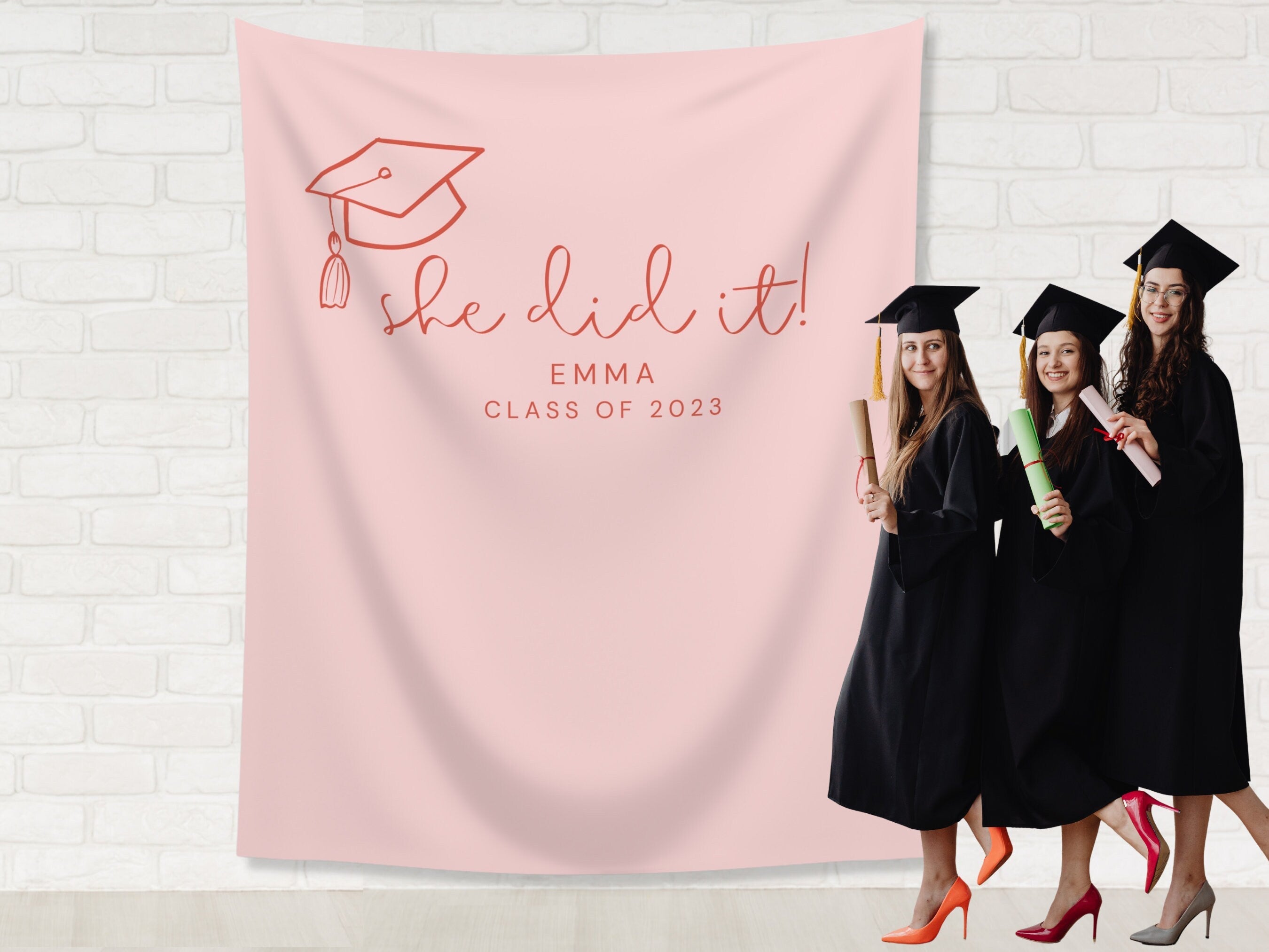 You Did It Class of 2025 Custom Text Graduation Banner Backdrop