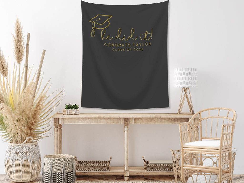 You Did It Class of 2025 Custom Text Graduation Banner Backdrop
