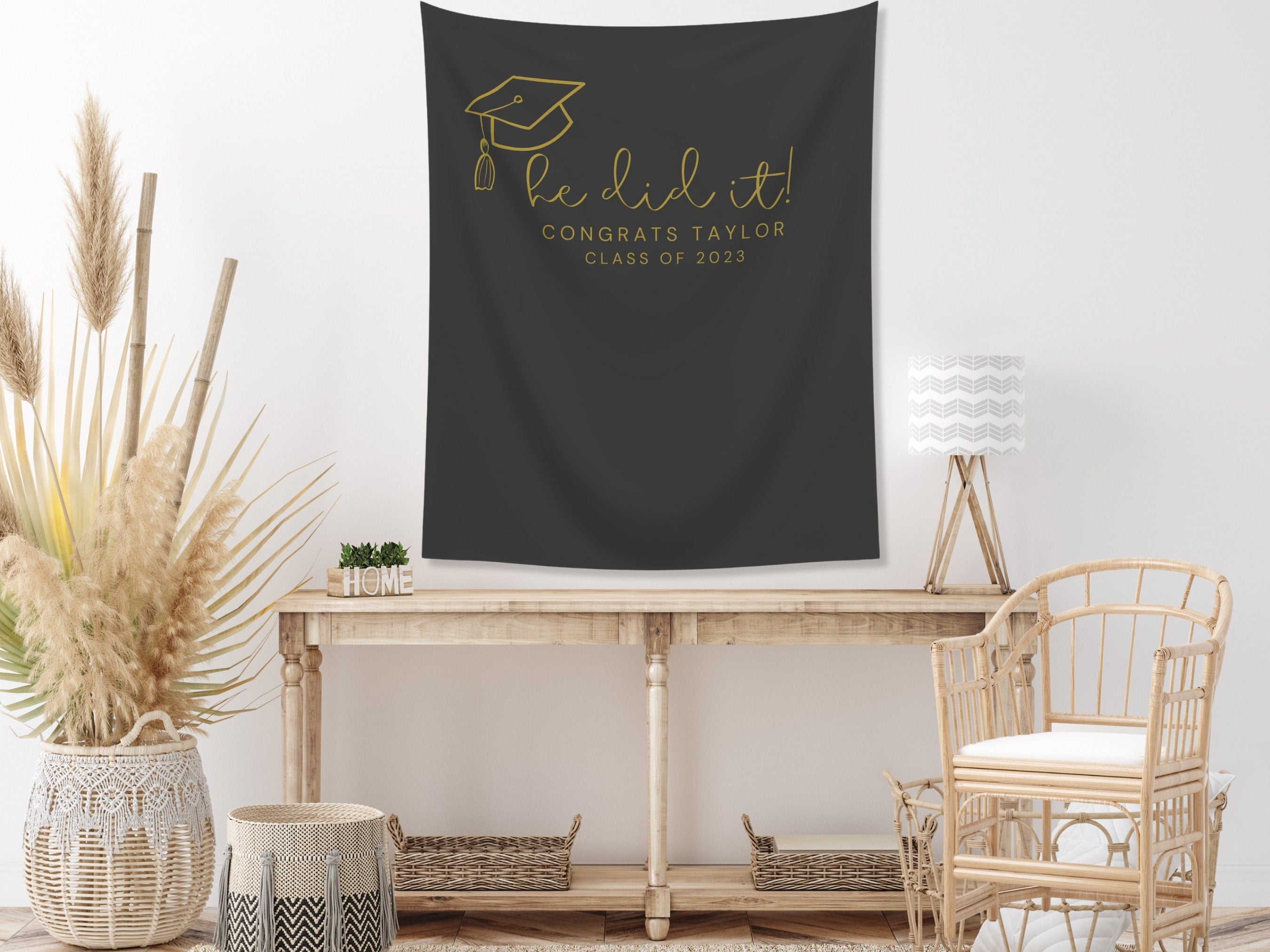 You Did It Class of 2025 Custom Text Graduation Banner Backdrop