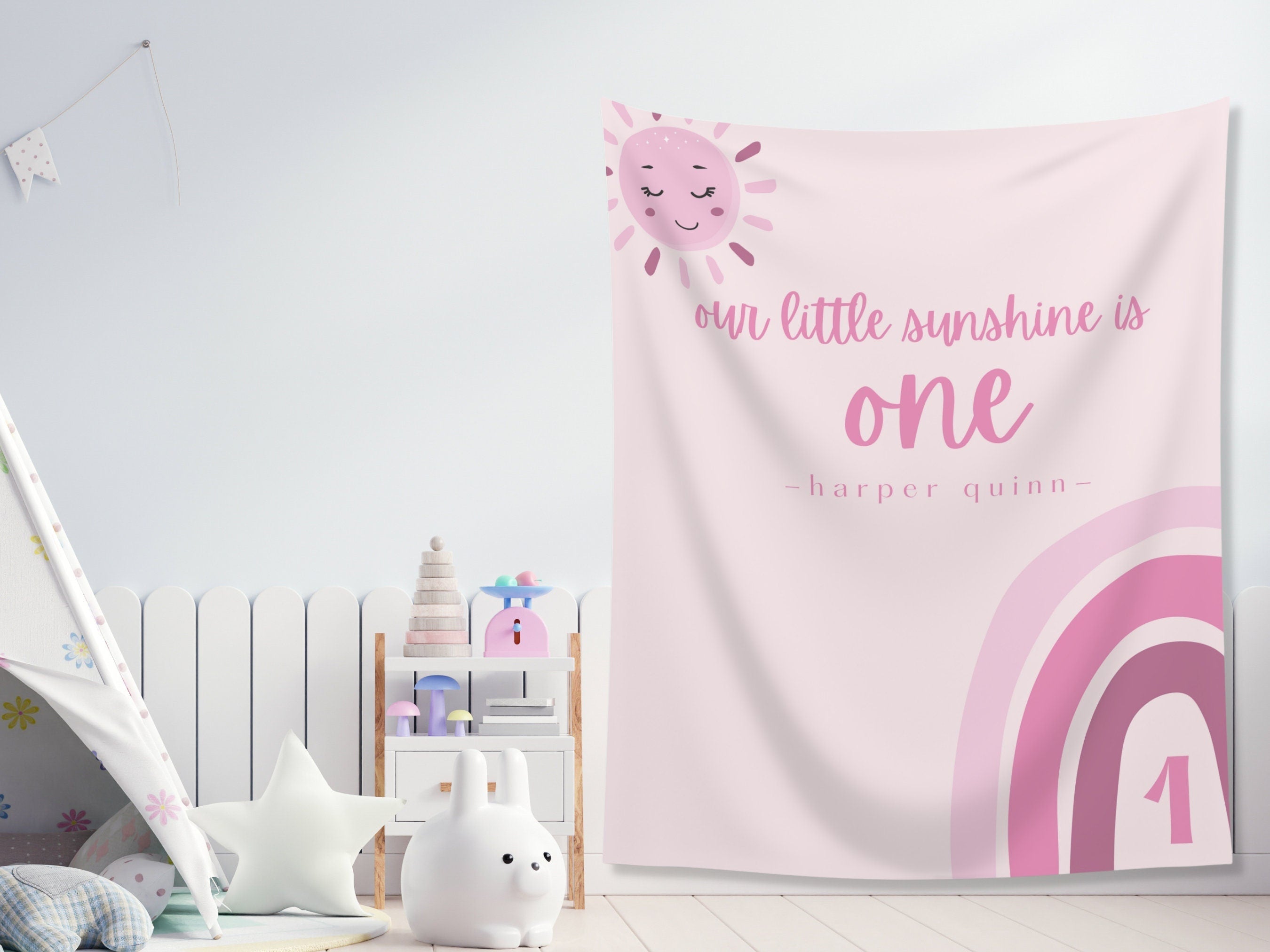 Boho Rainbow Our Little Sunshine Banner