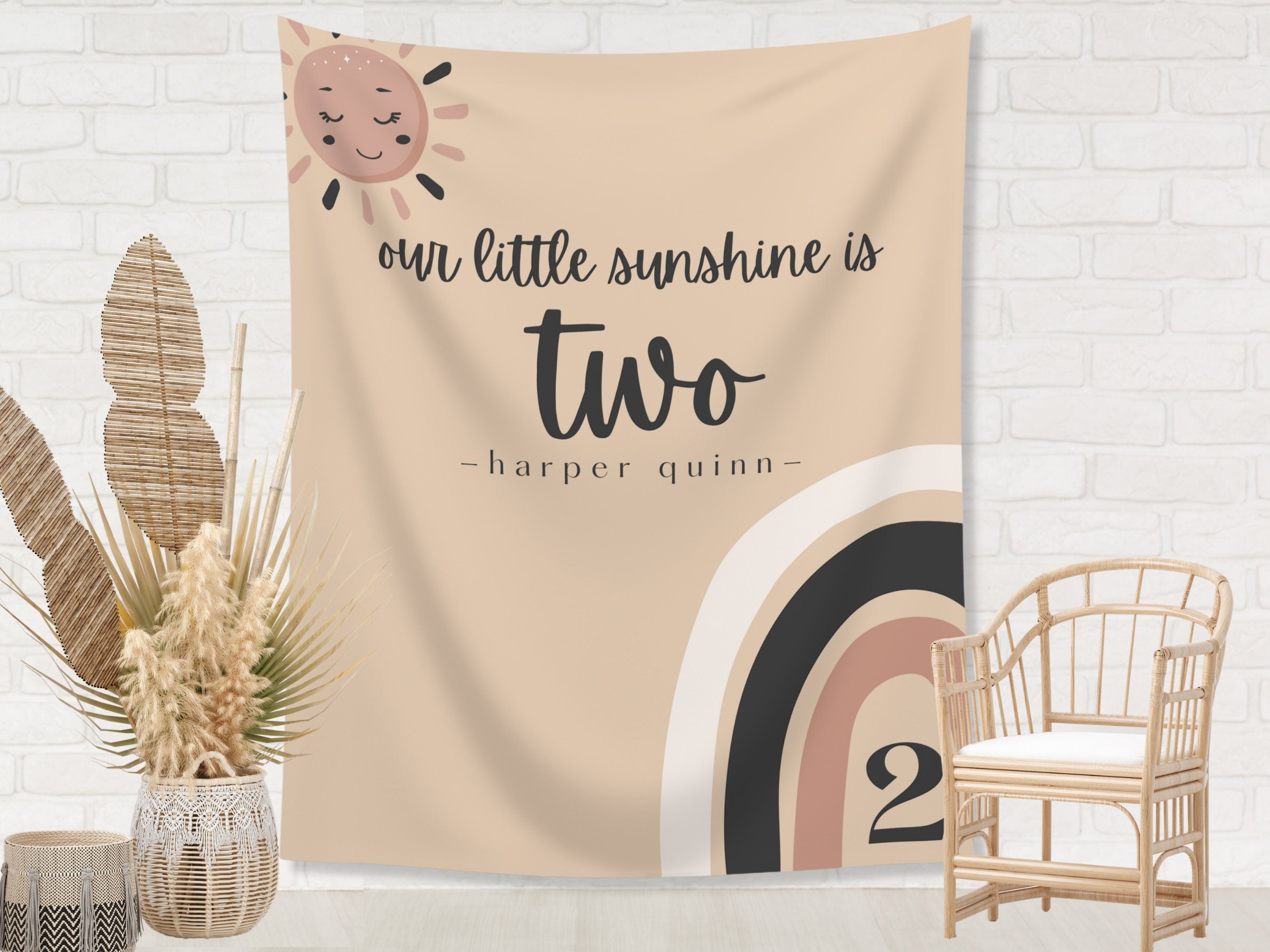 Boho Rainbow Our Little Sunshine Banner