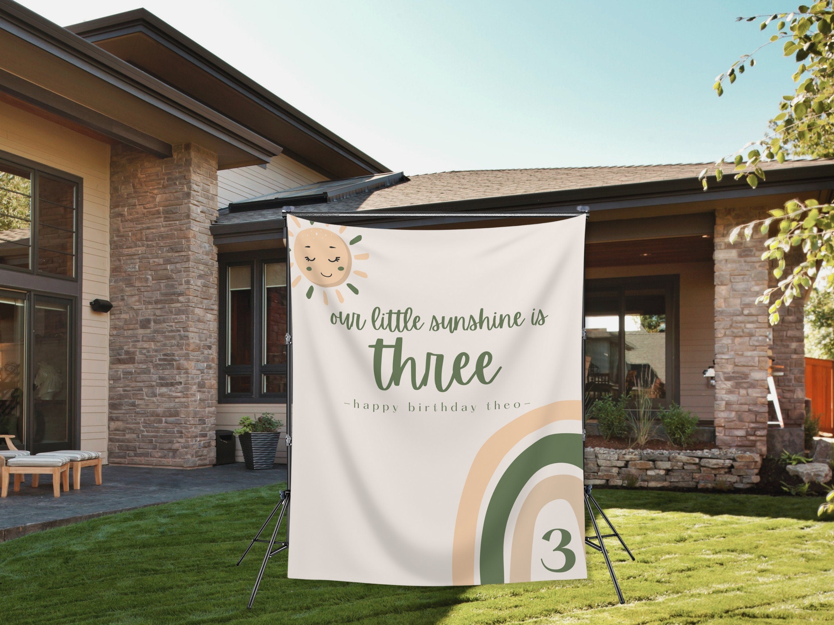Boho Rainbow Our Little Sunshine Banner