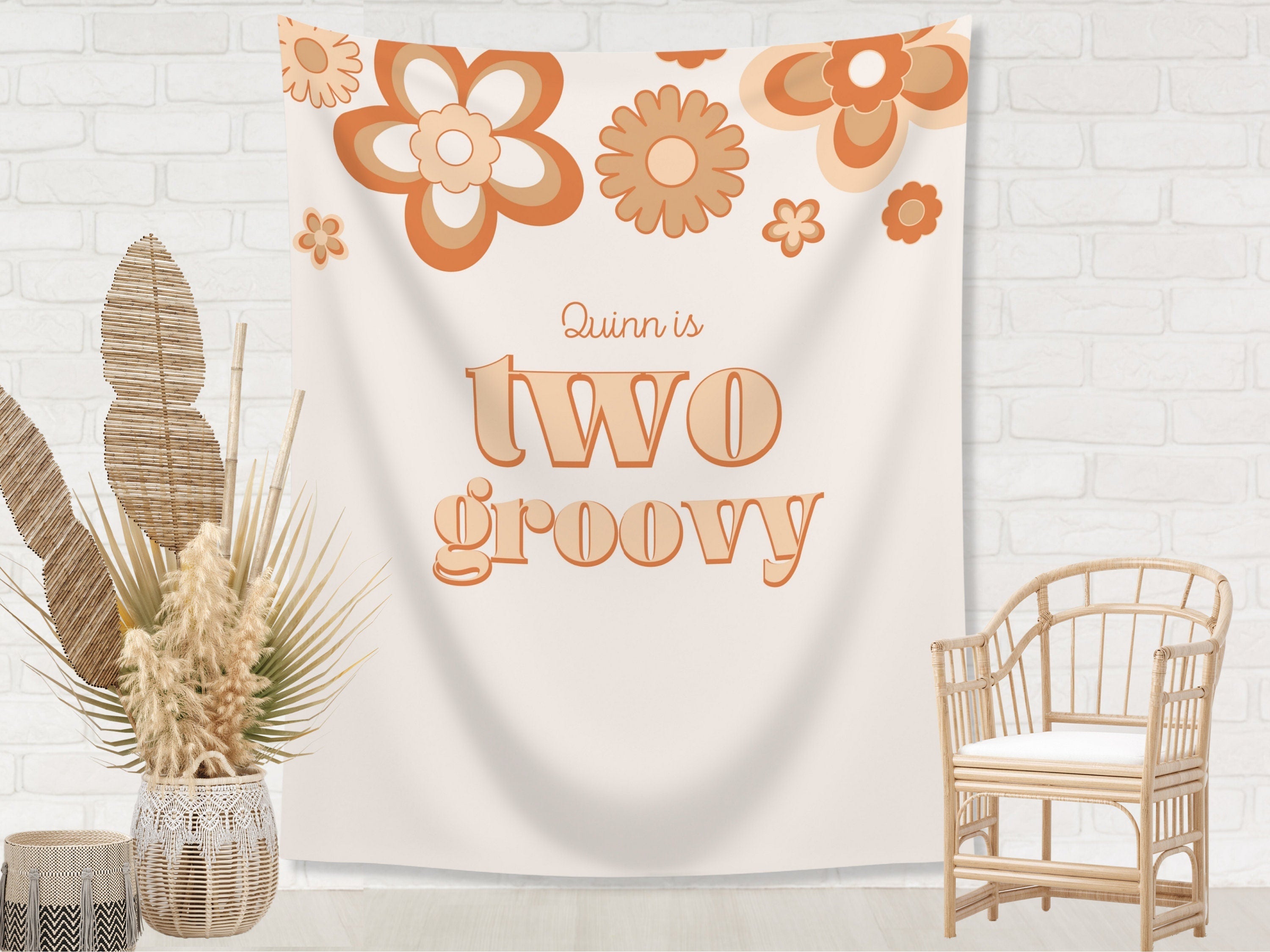 Retro Groovy One Custom 1st Birthday Banner