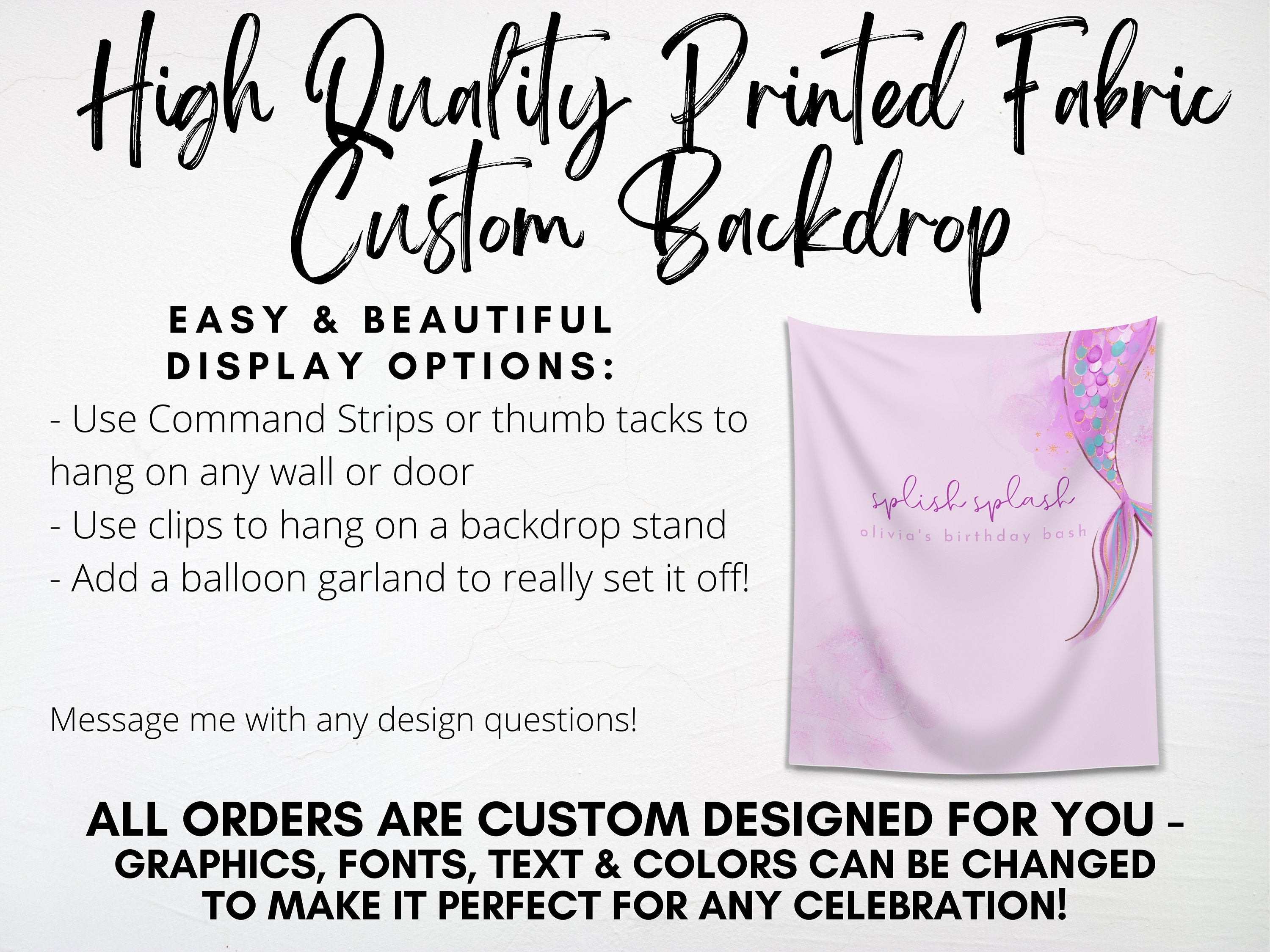 Mermaid Birthday Party Custom Banner