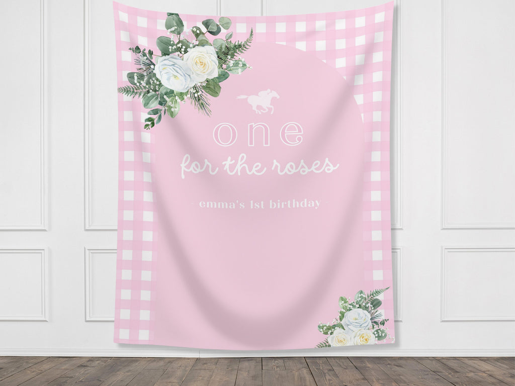 One for the Roses Kentucky Derby 1st Birthday Banner