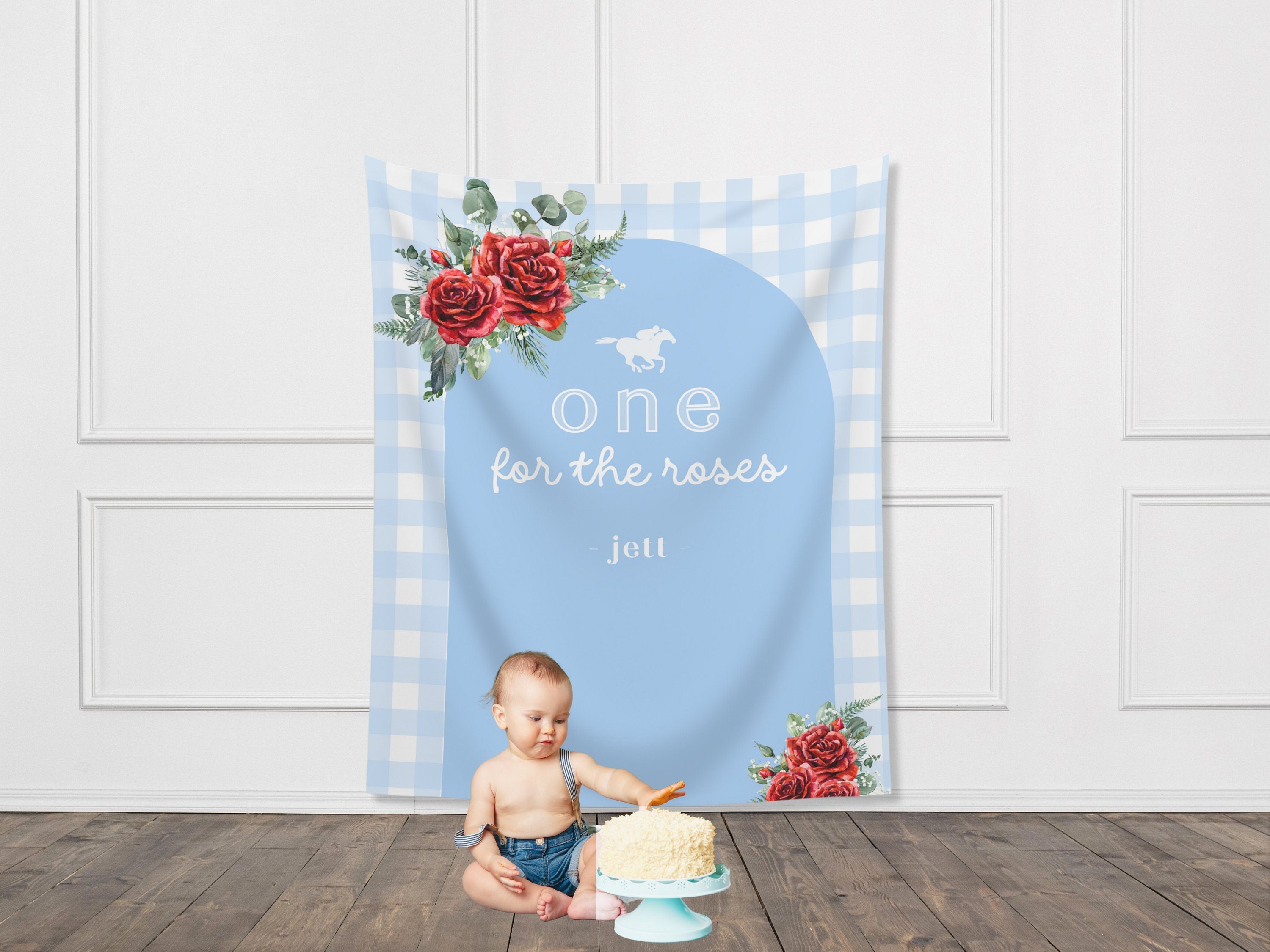 One for the Roses Kentucky Derby 1st Birthday Banner