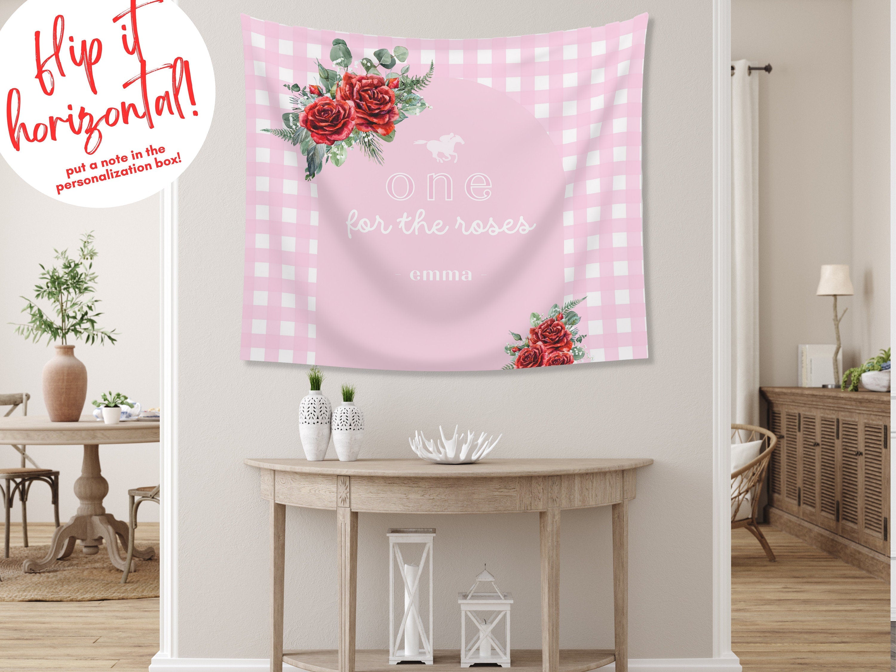 One for the Roses Kentucky Derby 1st Birthday Banner