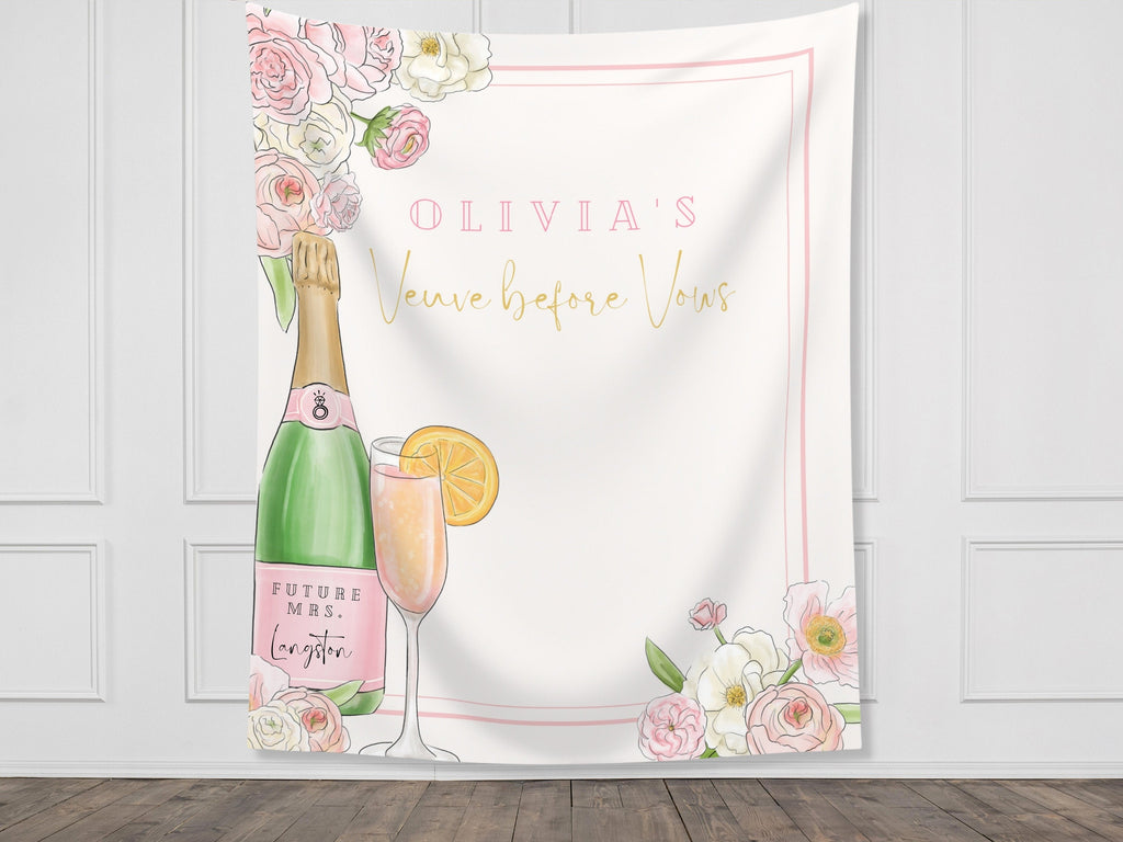 Champagne Bachelorette Party Custom Backdrop