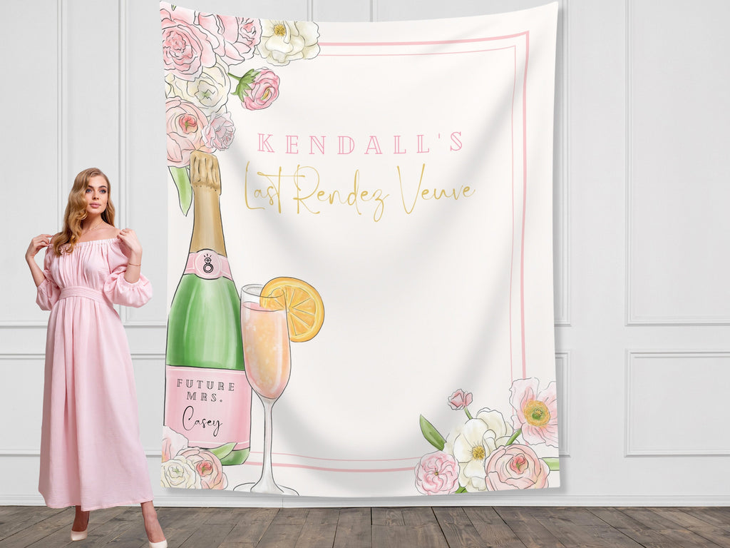 Champagne Bachelorette Party Custom Backdrop