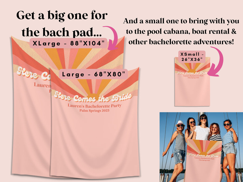 Here Comes the Bride Retro Custom Bachelorette Party Banner Backdrop