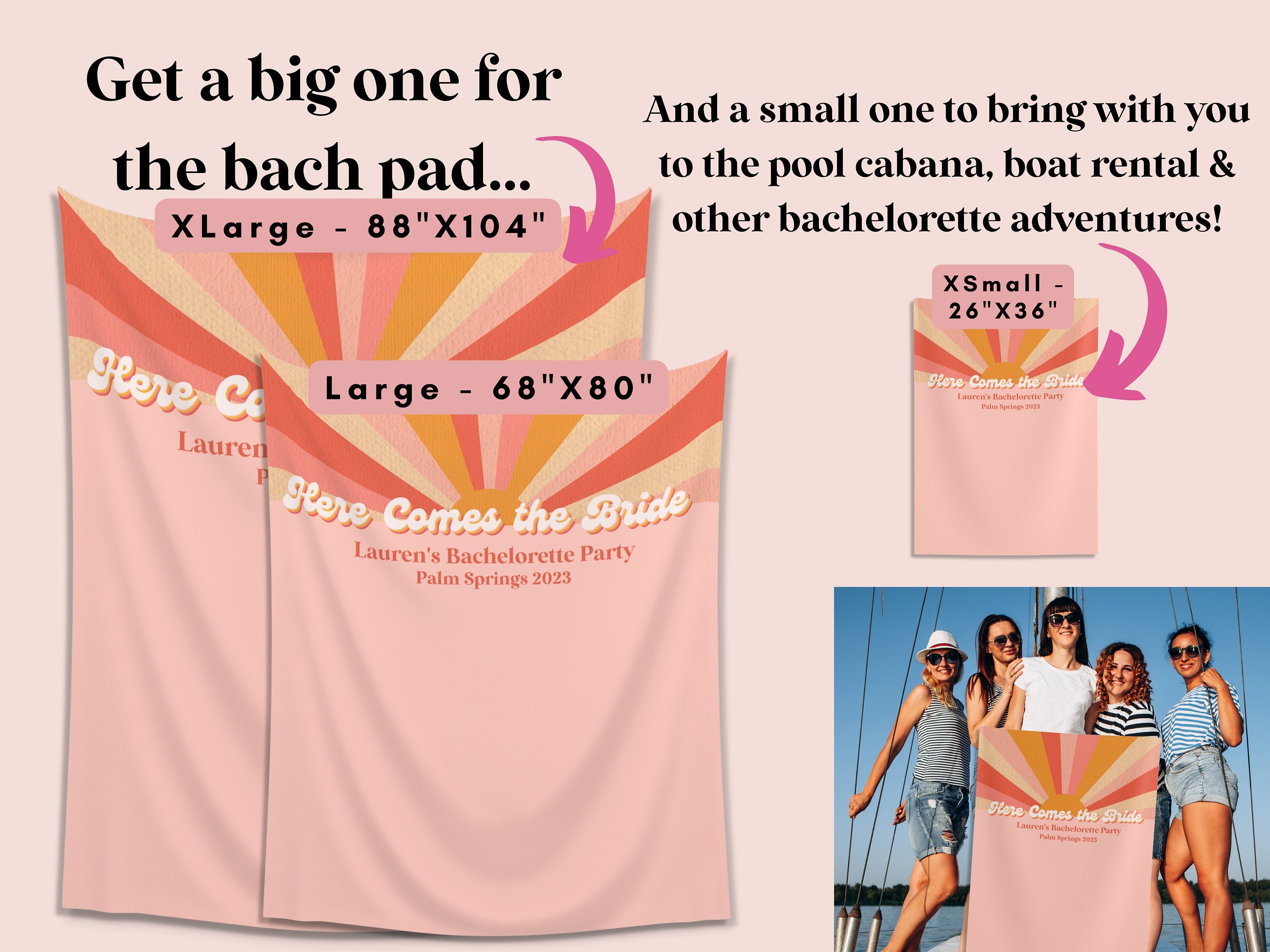 Here Comes the Bride Retro Custom Bachelorette Party Banner Backdrop