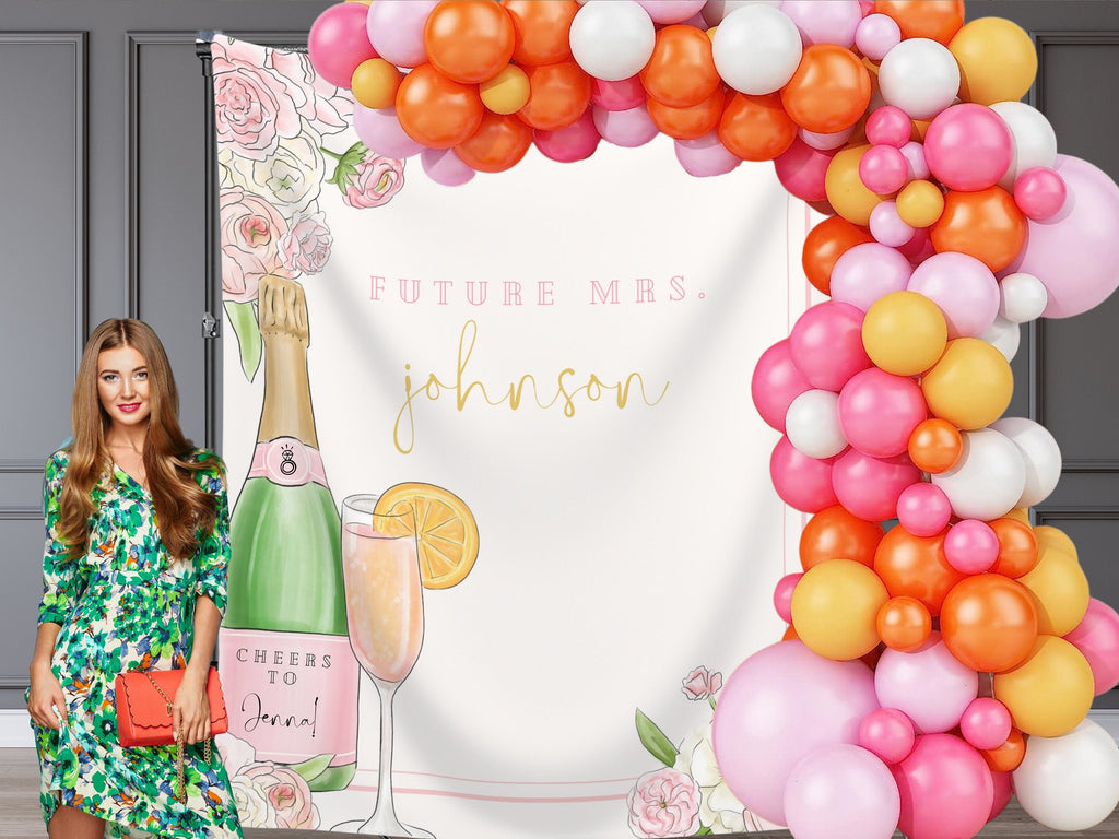 Champagne Bachelorette Party Custom Backdrop