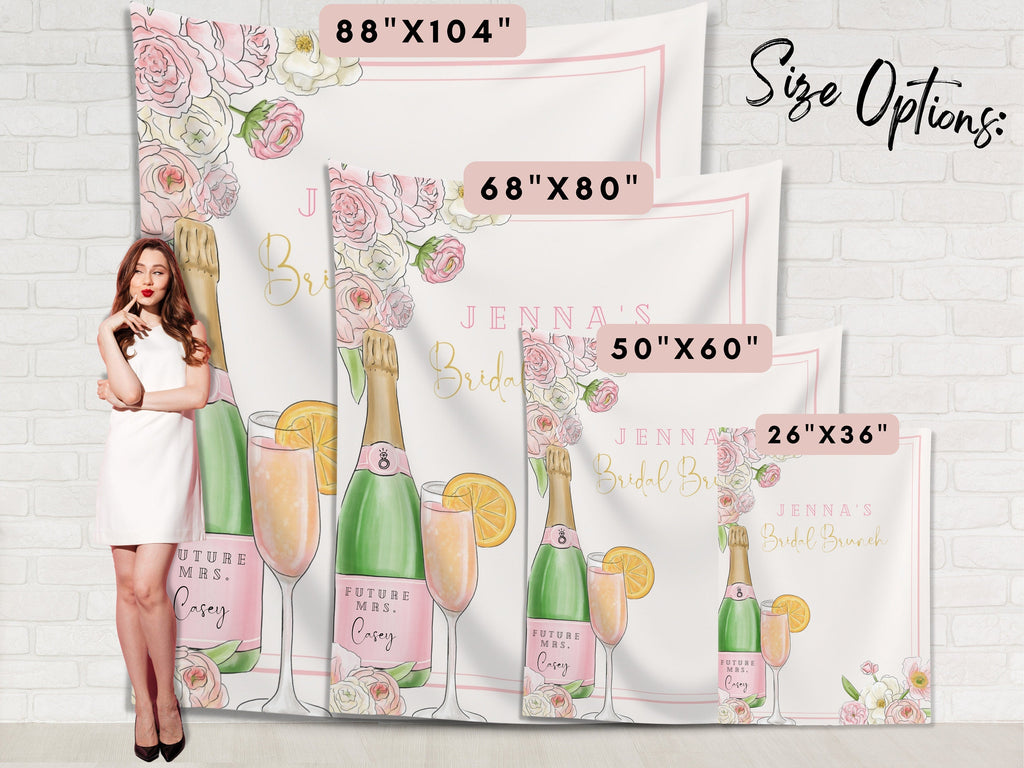 Champagne Bachelorette Party Custom Backdrop