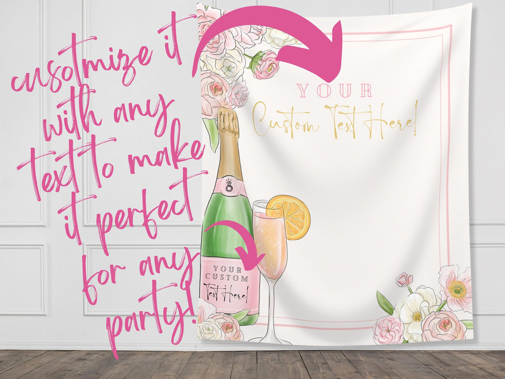 Champagne Bachelorette Party Custom Backdrop