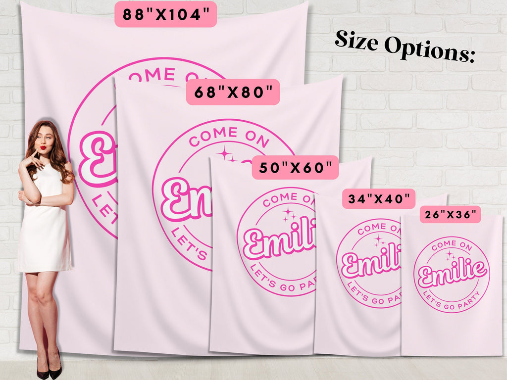 Barbie-Inspired Come On Let's Go Party Customizable Banner Backdrop