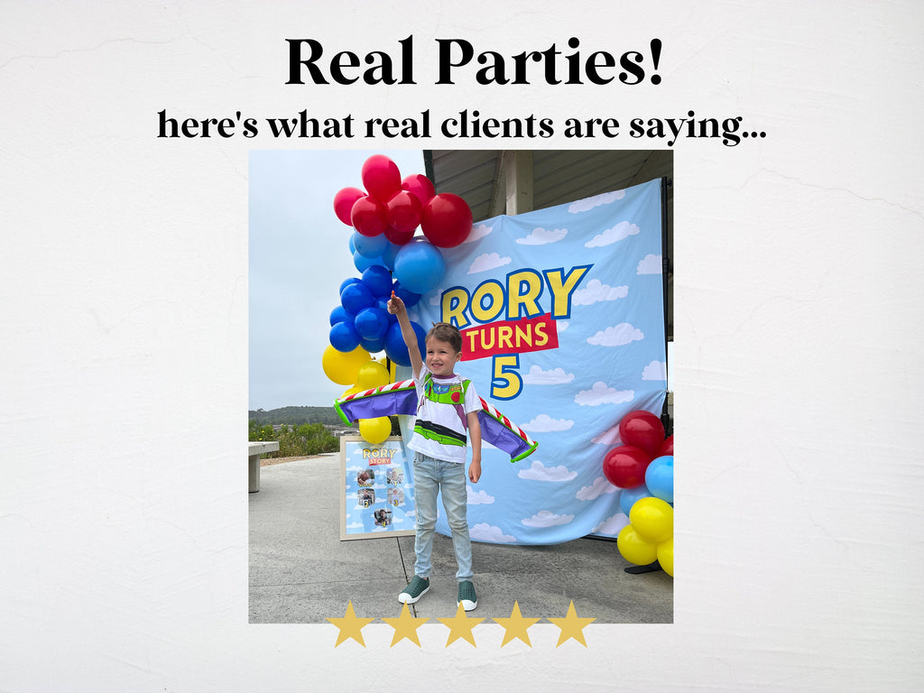 Toy Story Inspired Clouds Custom Banner Backdrop
