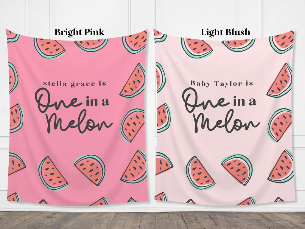 One in a Melon Summer Watermelon Customizable 1st Birthday Backdrop | Little Sweetie Custom Birthday Party or Baby Shower Banner