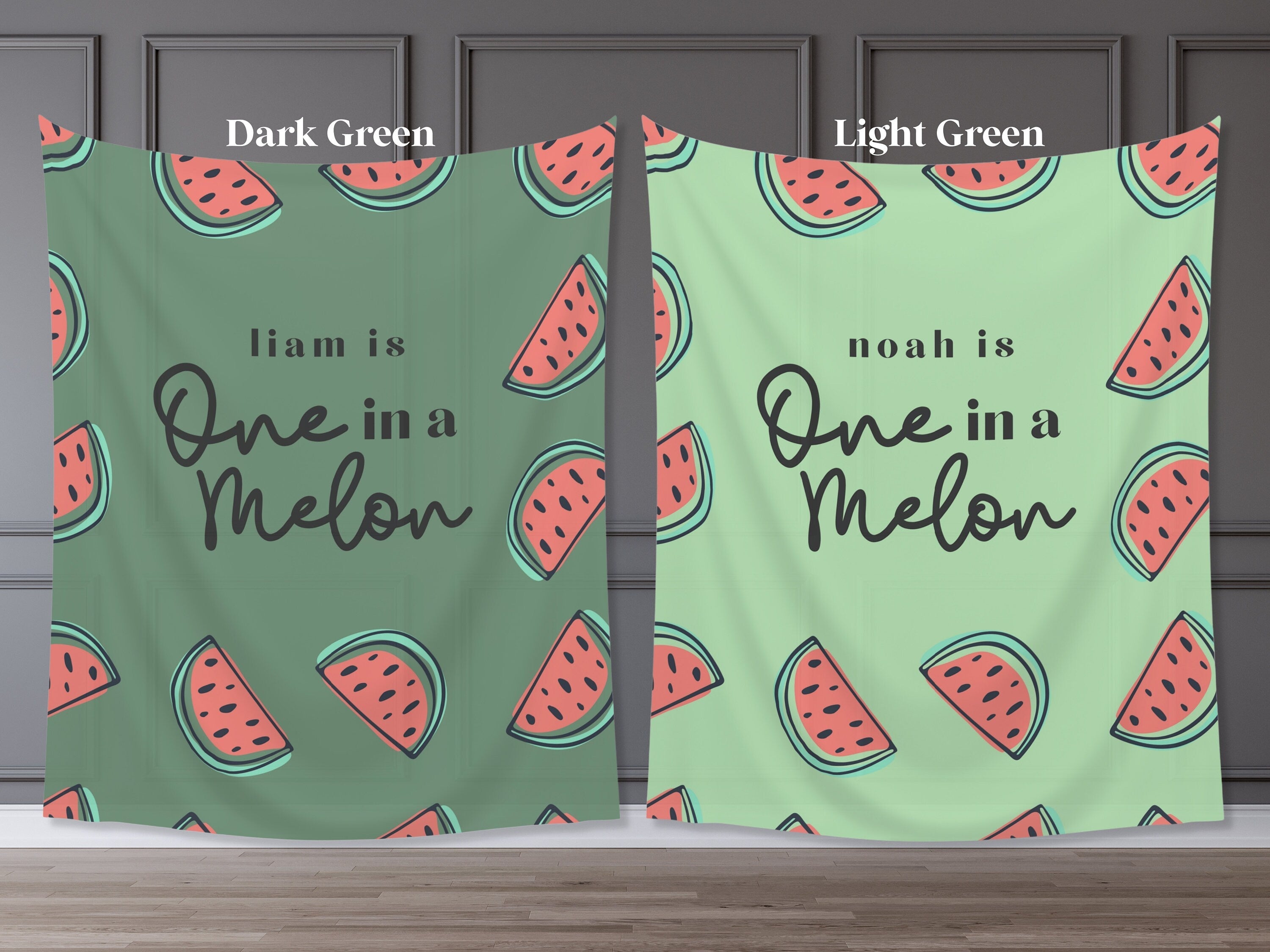 One in a Melon Summer Watermelon Customizable 1st Birthday Backdrop | Little Sweetie Custom Birthday Party or Baby Shower Banner