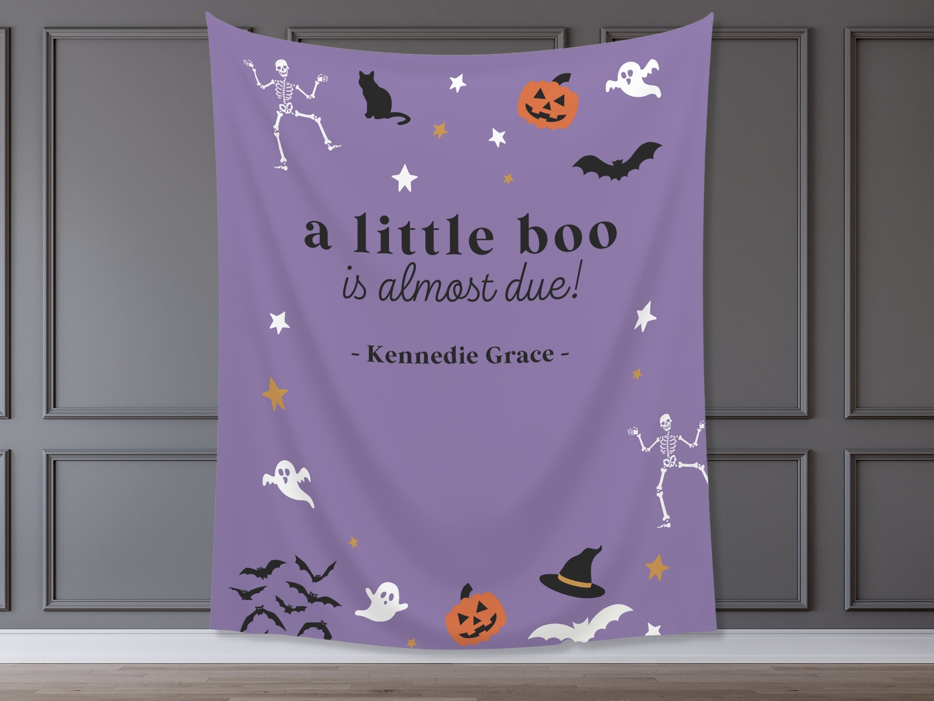 A Little Boo is Almost Due Halloween Baby Shower Banner Backdrop