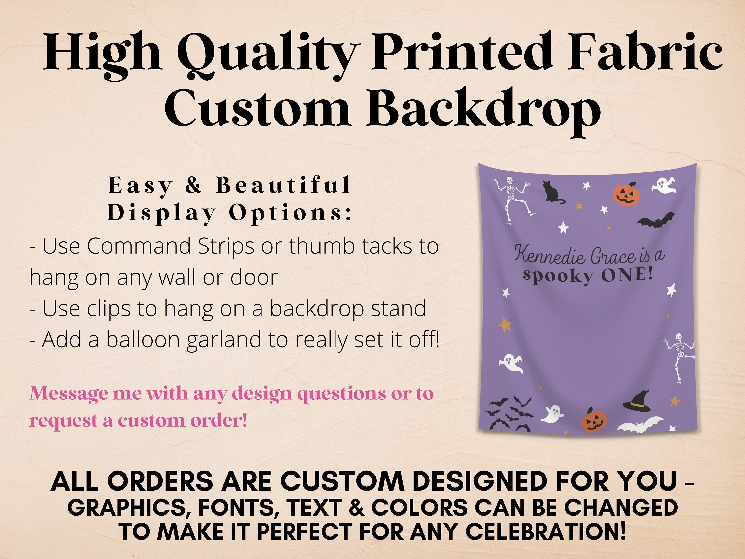 Spooky ONE Halloween Birthday Party Banner