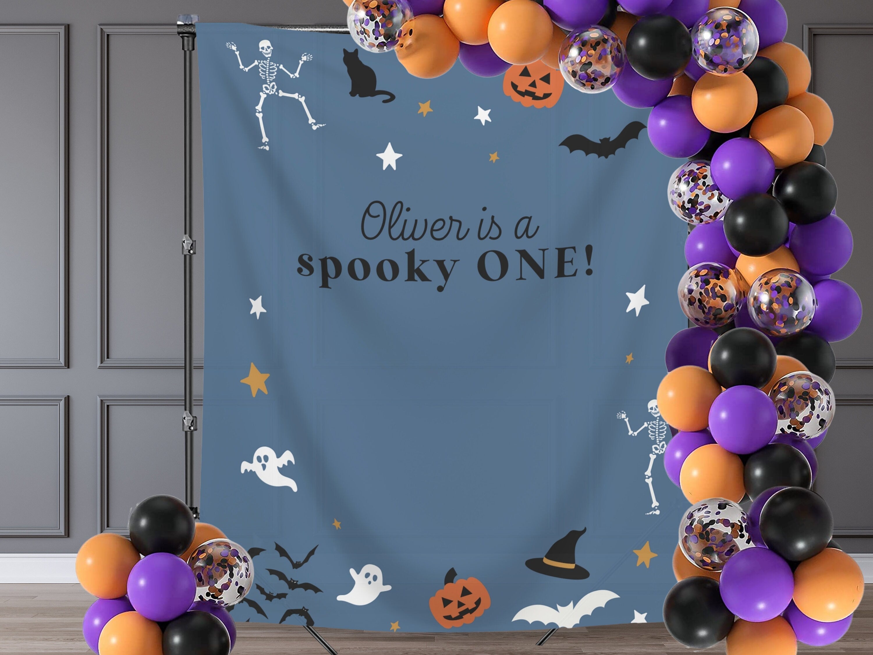 Spooky ONE Halloween Birthday Party Banner