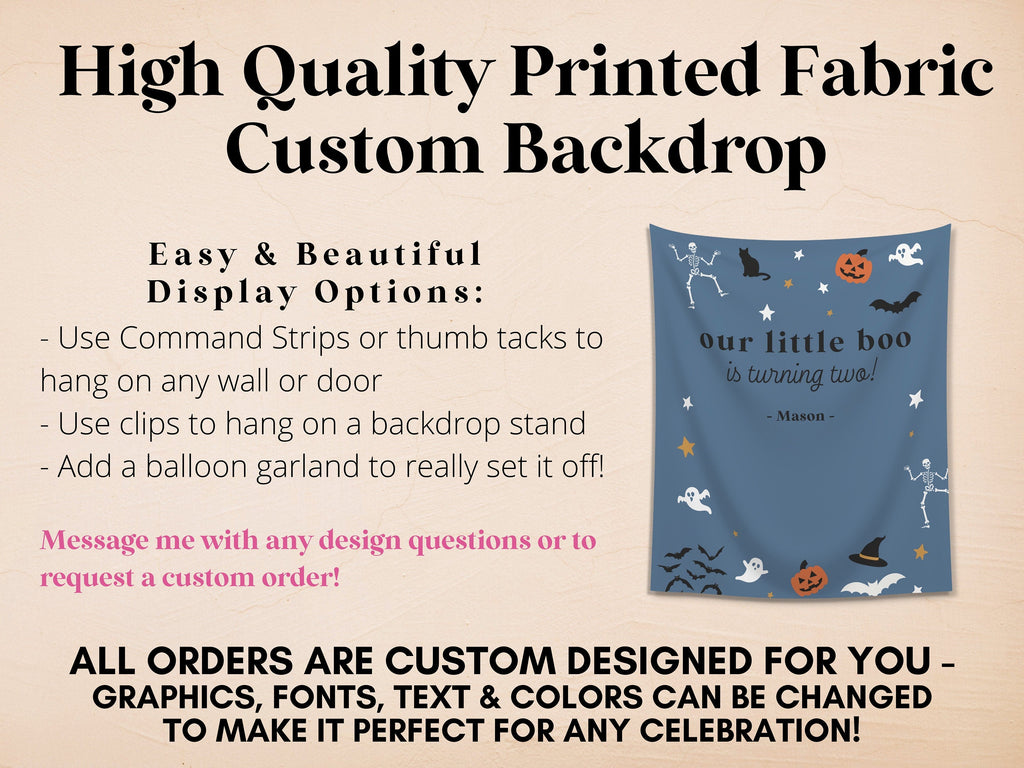 Our Little Boo is Turning Two Halloween Birthday Party Banner