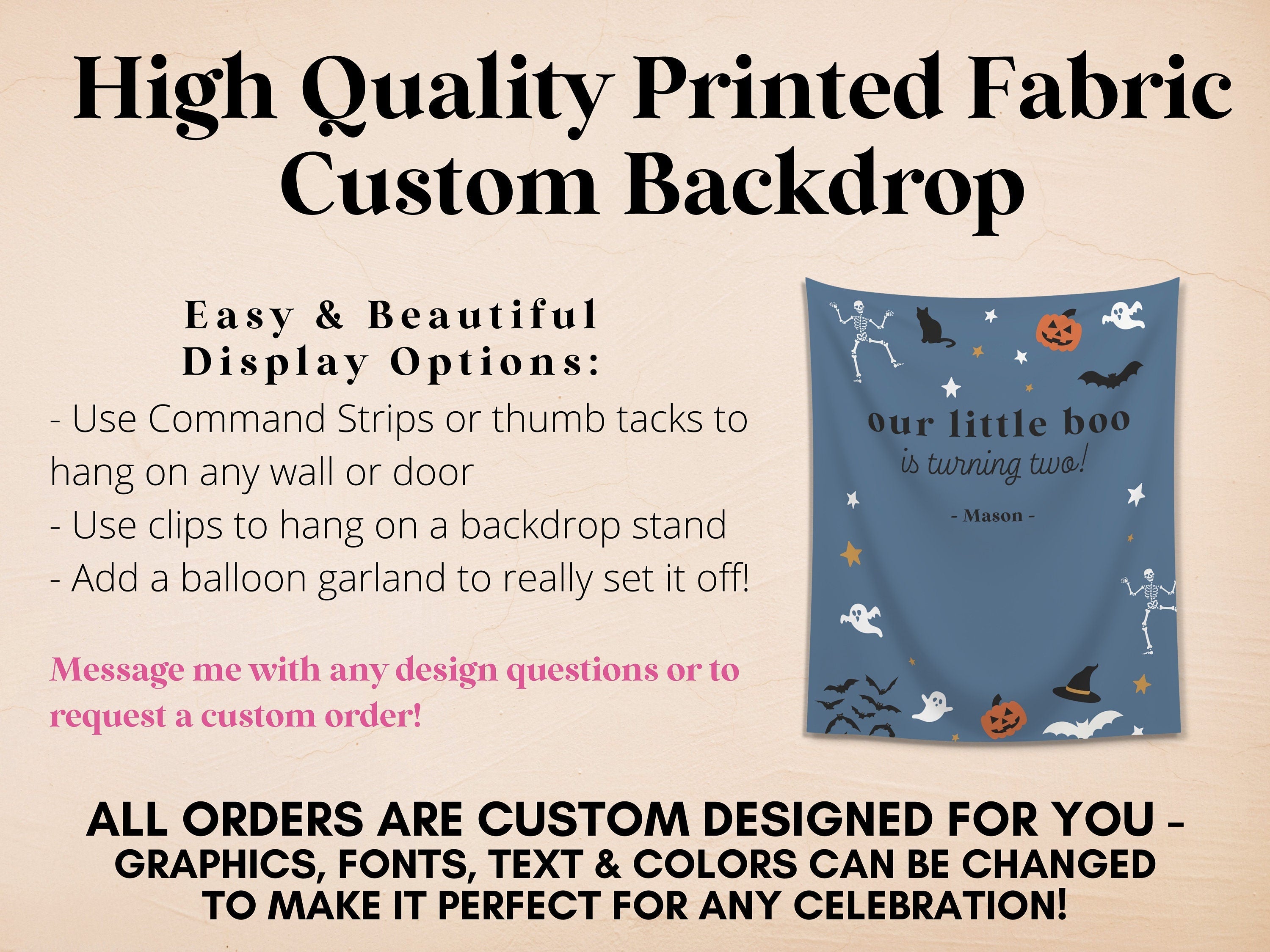 Our Little Boo is Turning Two Halloween Birthday Party Banner