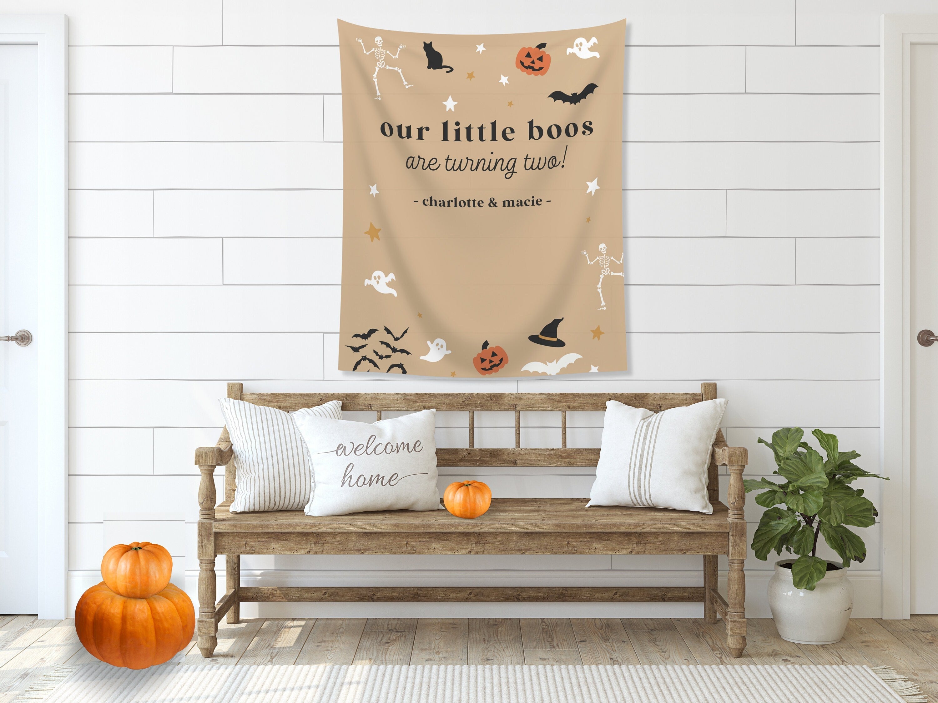 Our Little Boo is Turning Two Halloween Birthday Party Banner