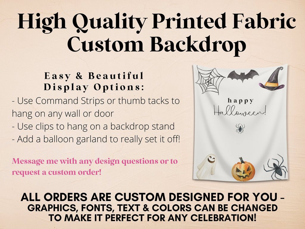 Simple Watercolor Custom Halloween Party Banner Backdrop
