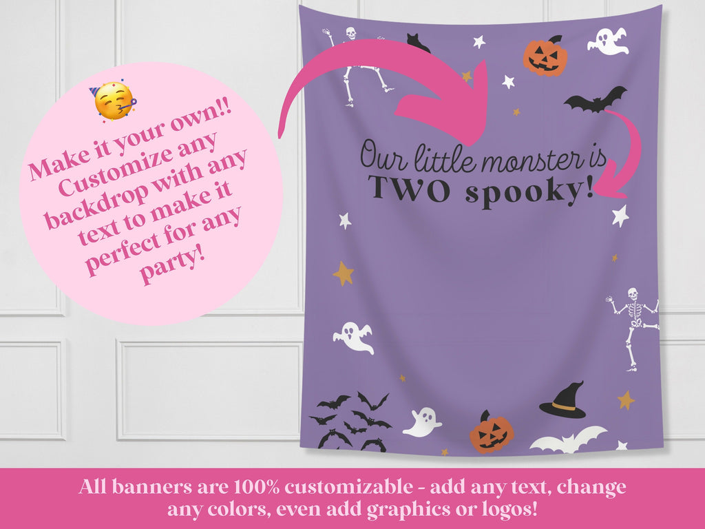 Spooky ONE Halloween Birthday Party Banner