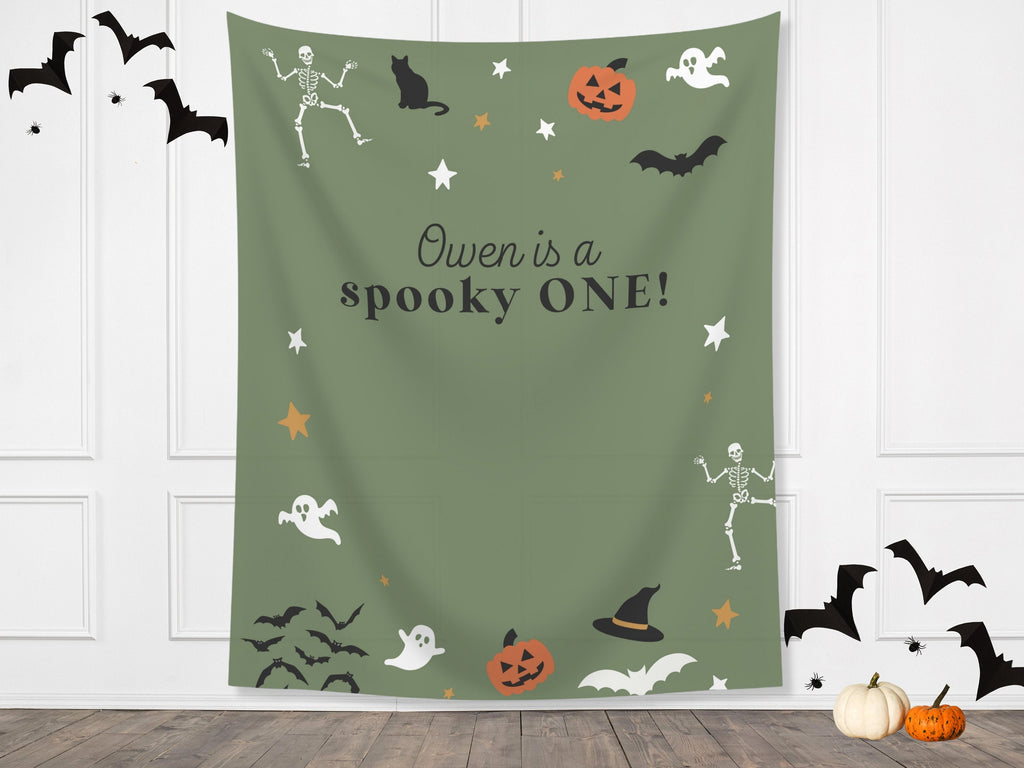 Spooky ONE Halloween Birthday Party Banner
