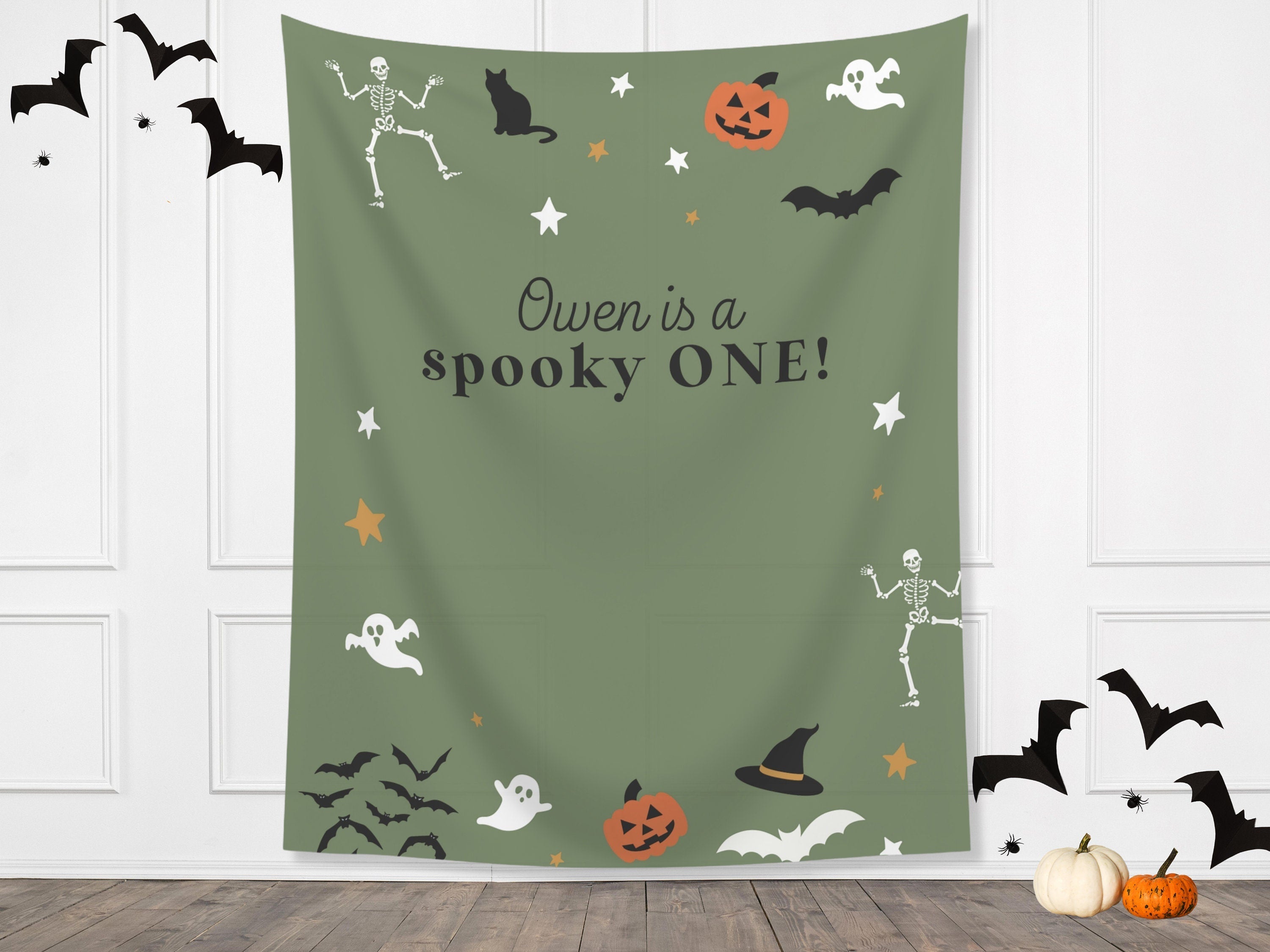 Spooky ONE Halloween Birthday Party Banner