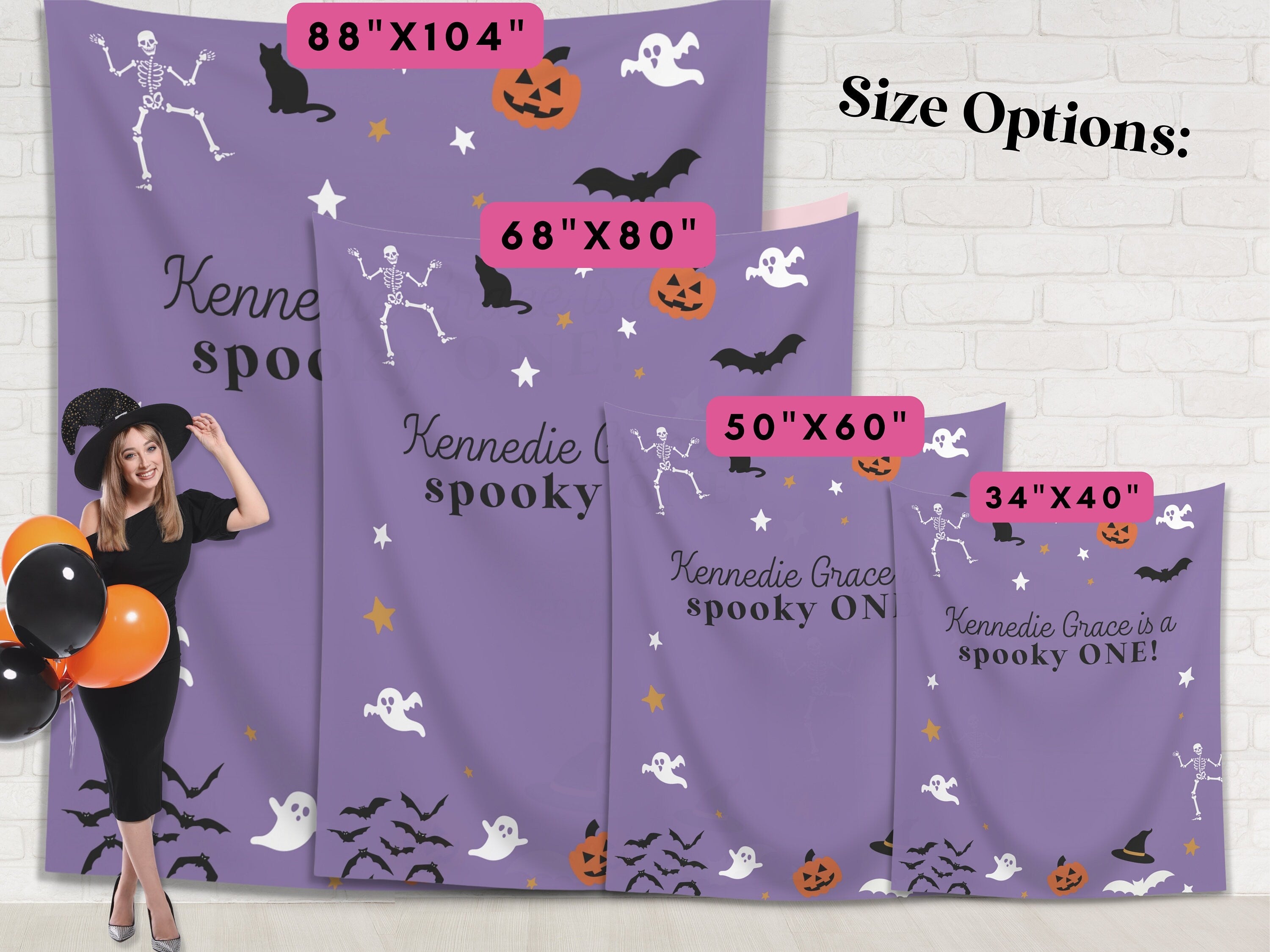 Spooky ONE Halloween Birthday Party Banner