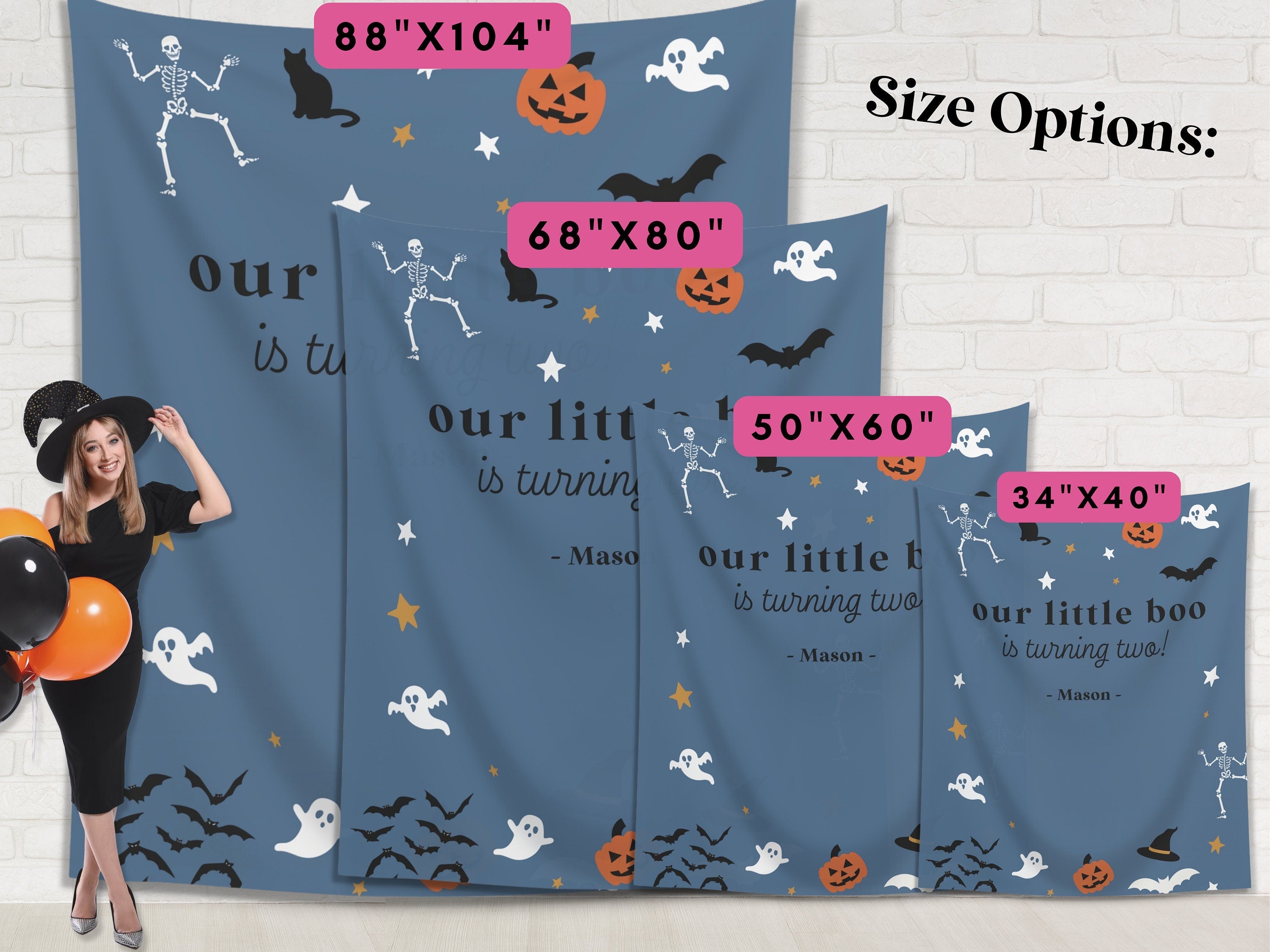 Our Little Boo is Turning Two Halloween Birthday Party Banner